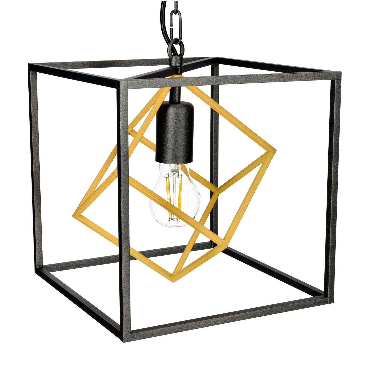 Lampa wisząca ZWIS 1PŁ ANTR+ZŁOTO trzonek E27 1 punkt światła