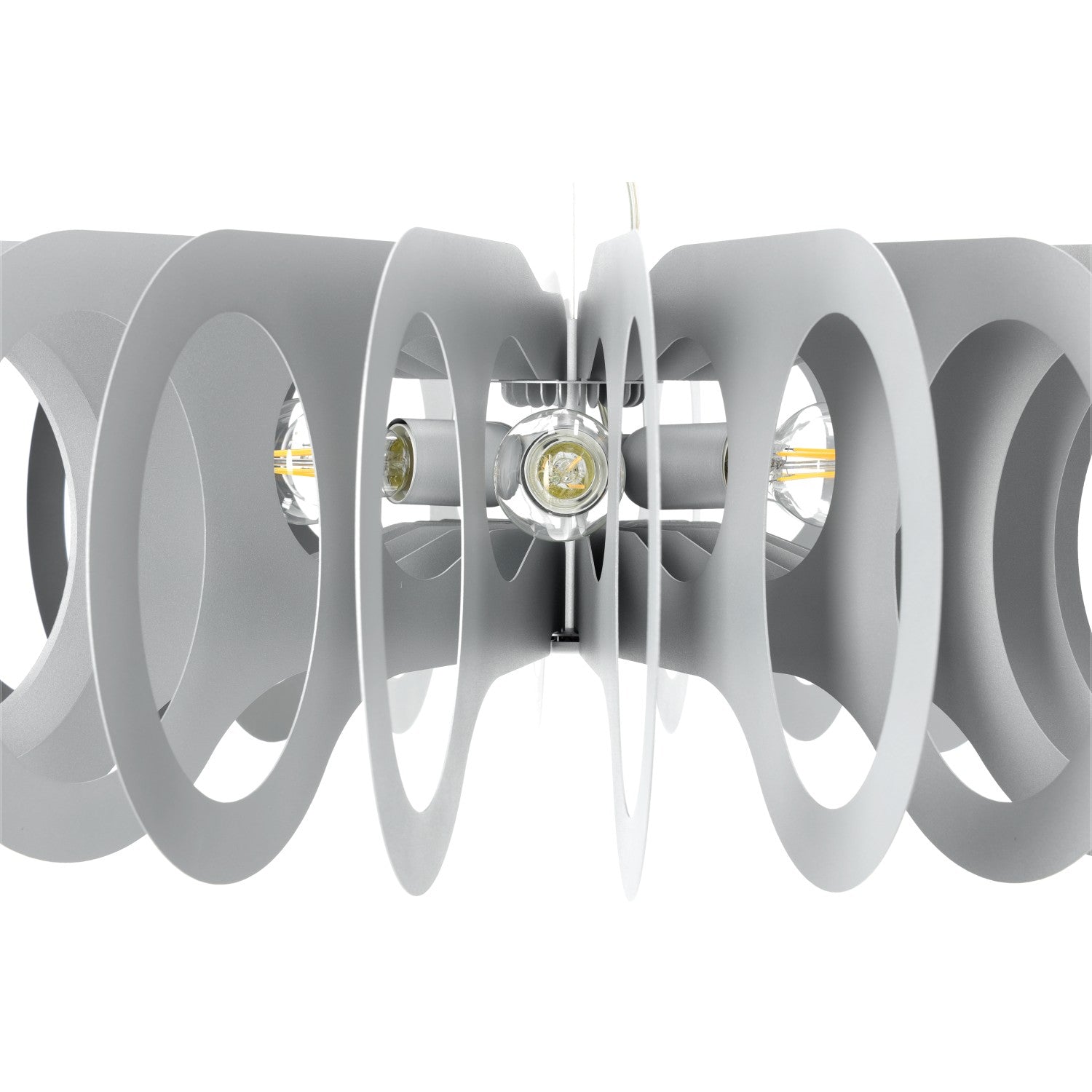 Lampa wisząca DUŻA trzonek E27 srebrny mat 6 punktów światła REGULOWANA