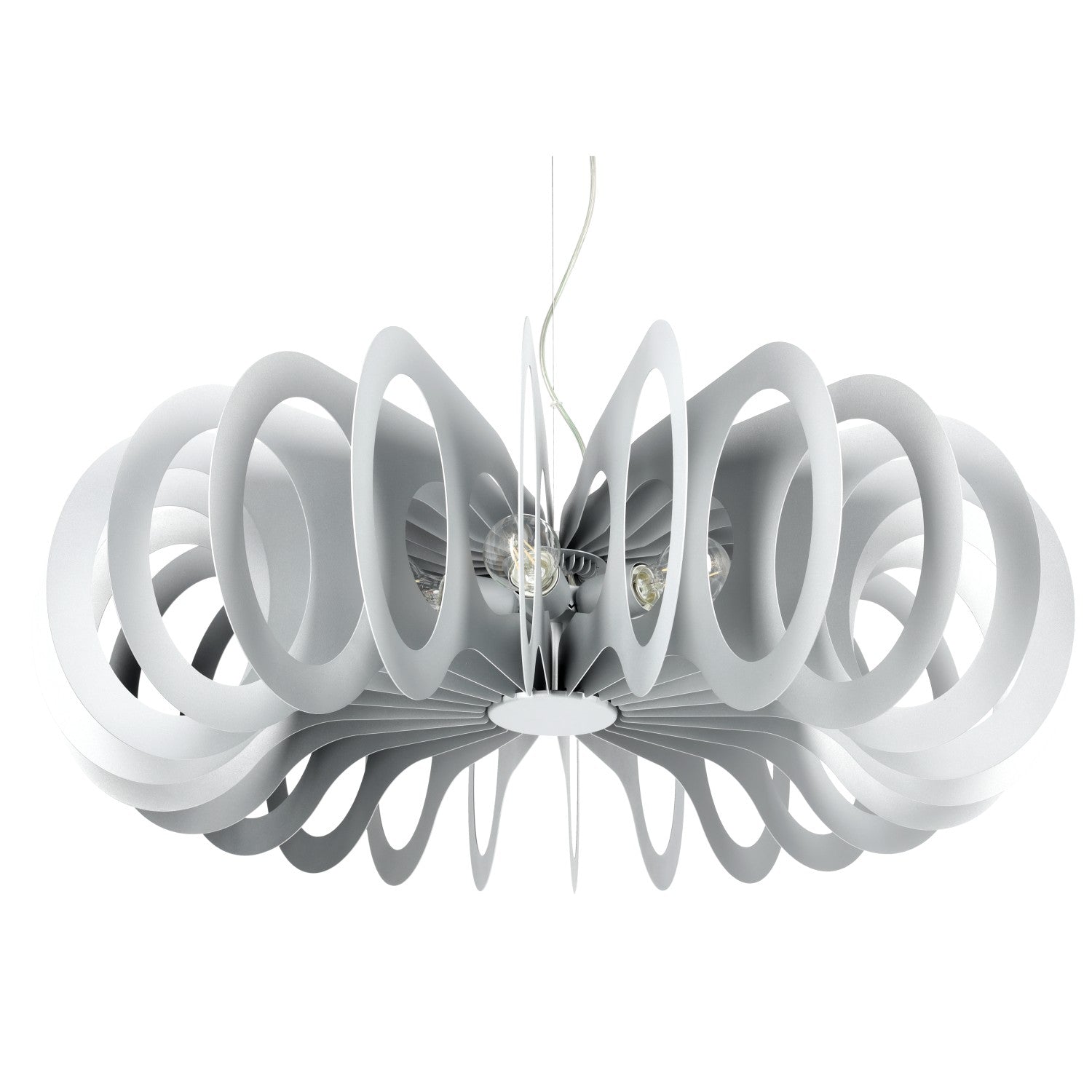 Lampa wisząca DUŻA trzonek E27 srebrny mat 6 punktów światła REGULOWANA