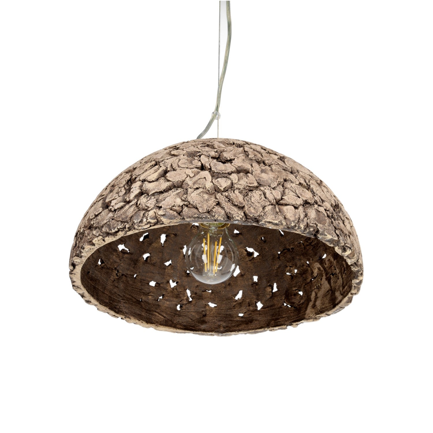 Lampa wisząca E27 CIEMNY SZAMOT okrągły klosz REGULOWANA WYSOKOŚĆ