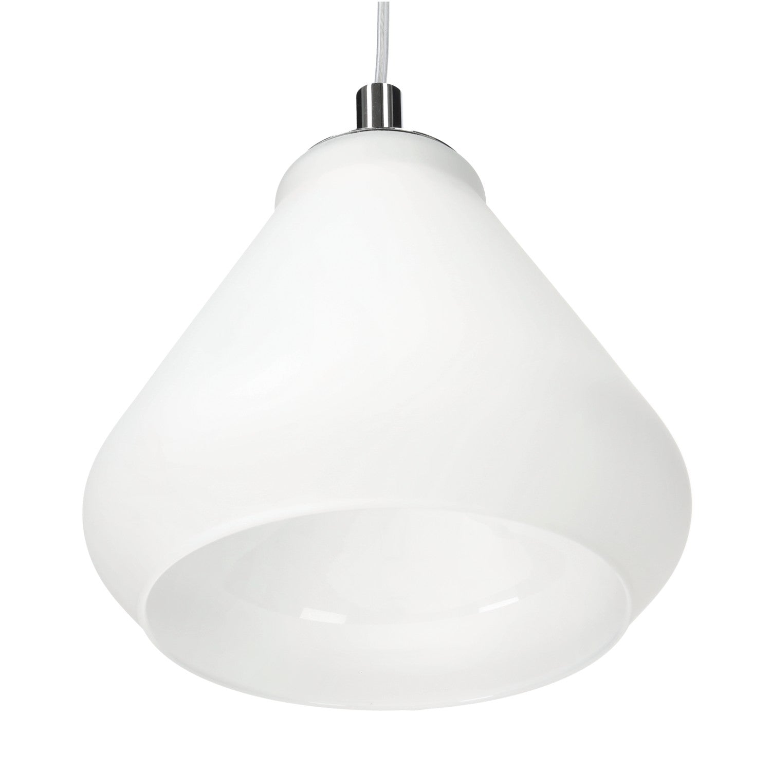 Lampa wisząca ZWIS 1 PŁ. OPAL+CHROM trzonek E27 1 punkt światła