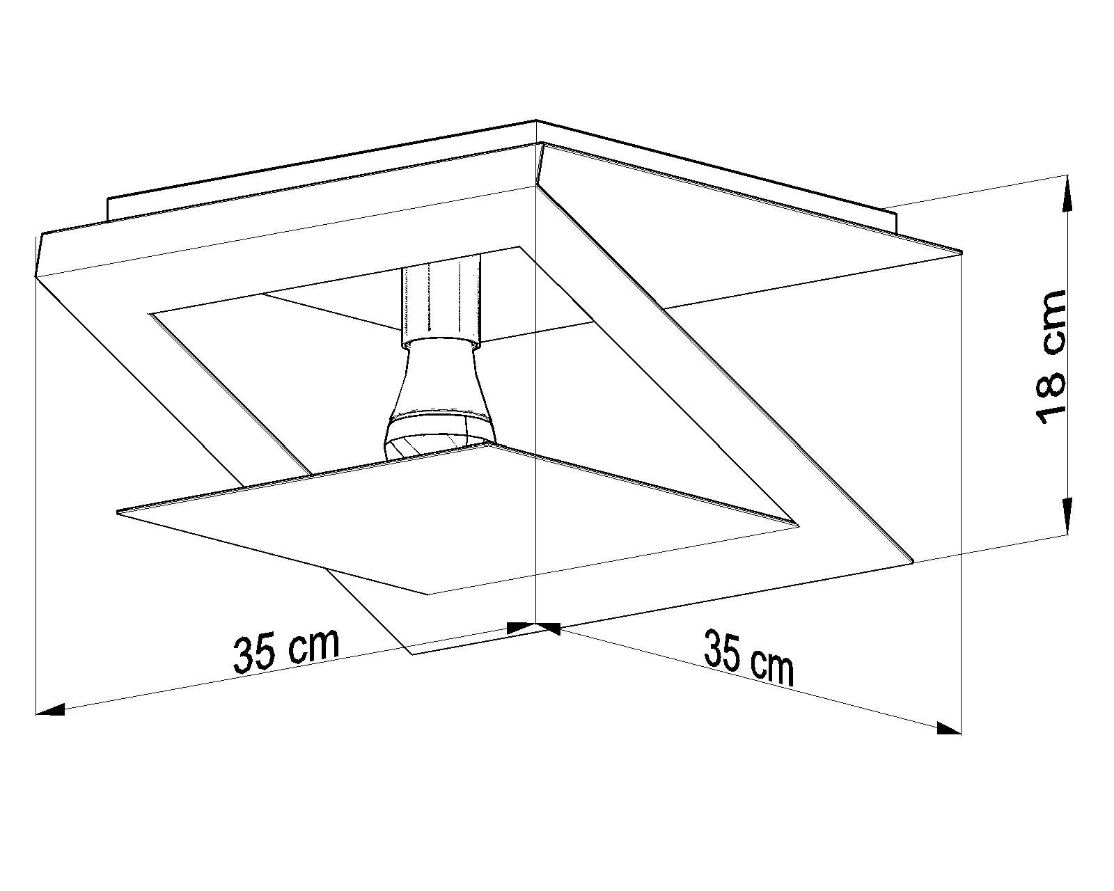 Plafon NAZARIA KWADRAT Biały E27 minimalistyczny design wymiary