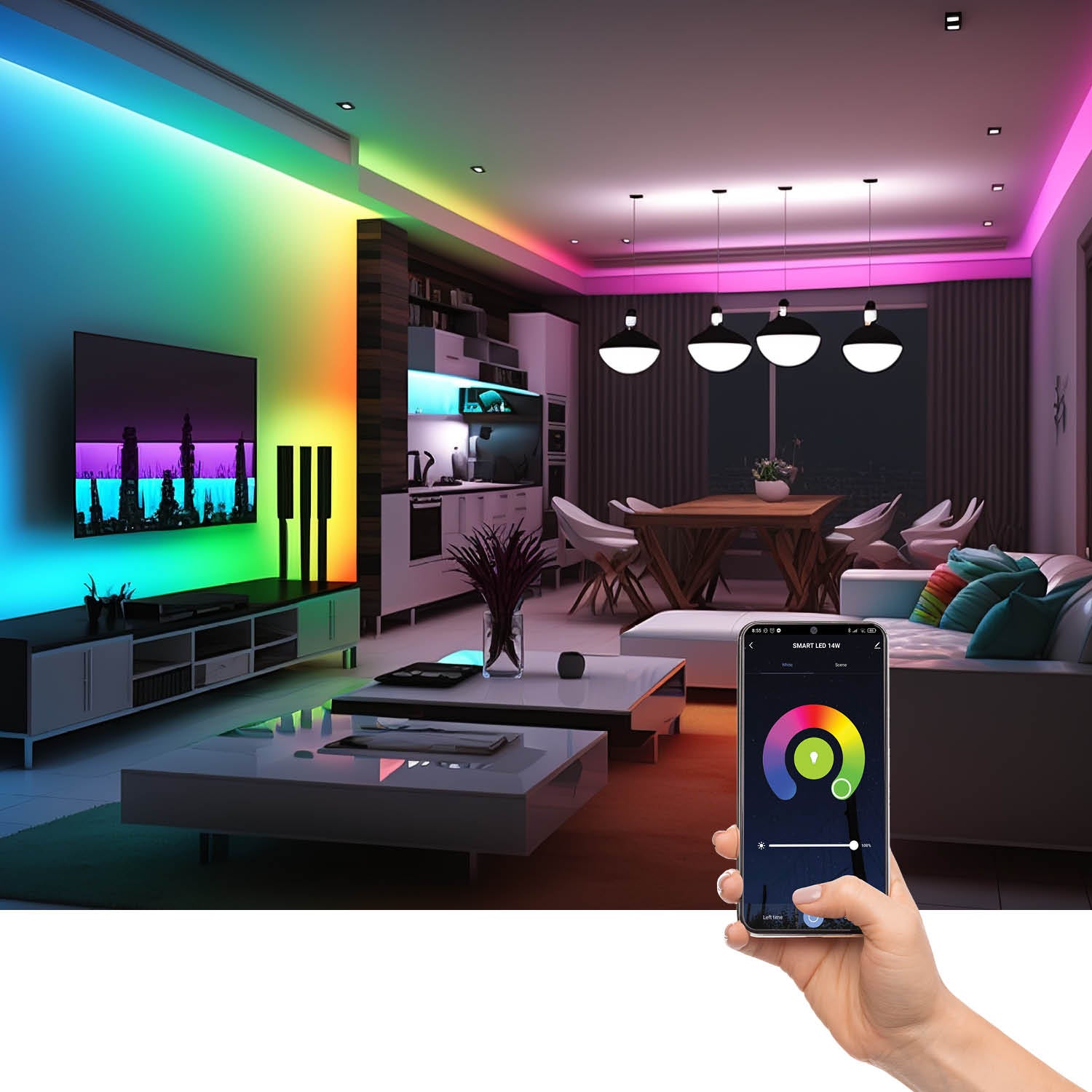 SMART TAŚMA LED zdalne sterowanie RGB CCT WiFi 5M 24W
