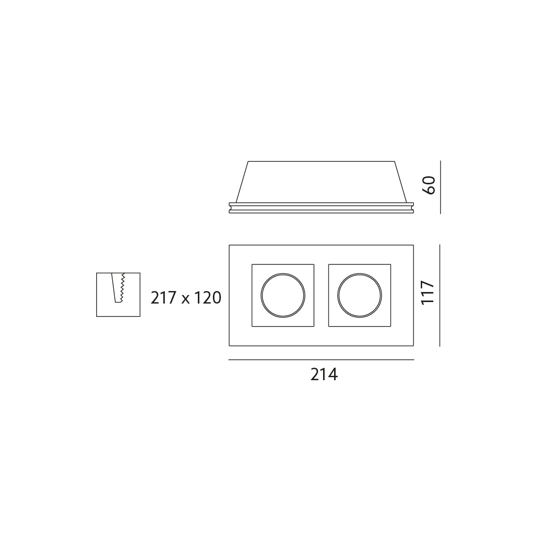 OPRAWA TORSO 2XGU10 wymiary