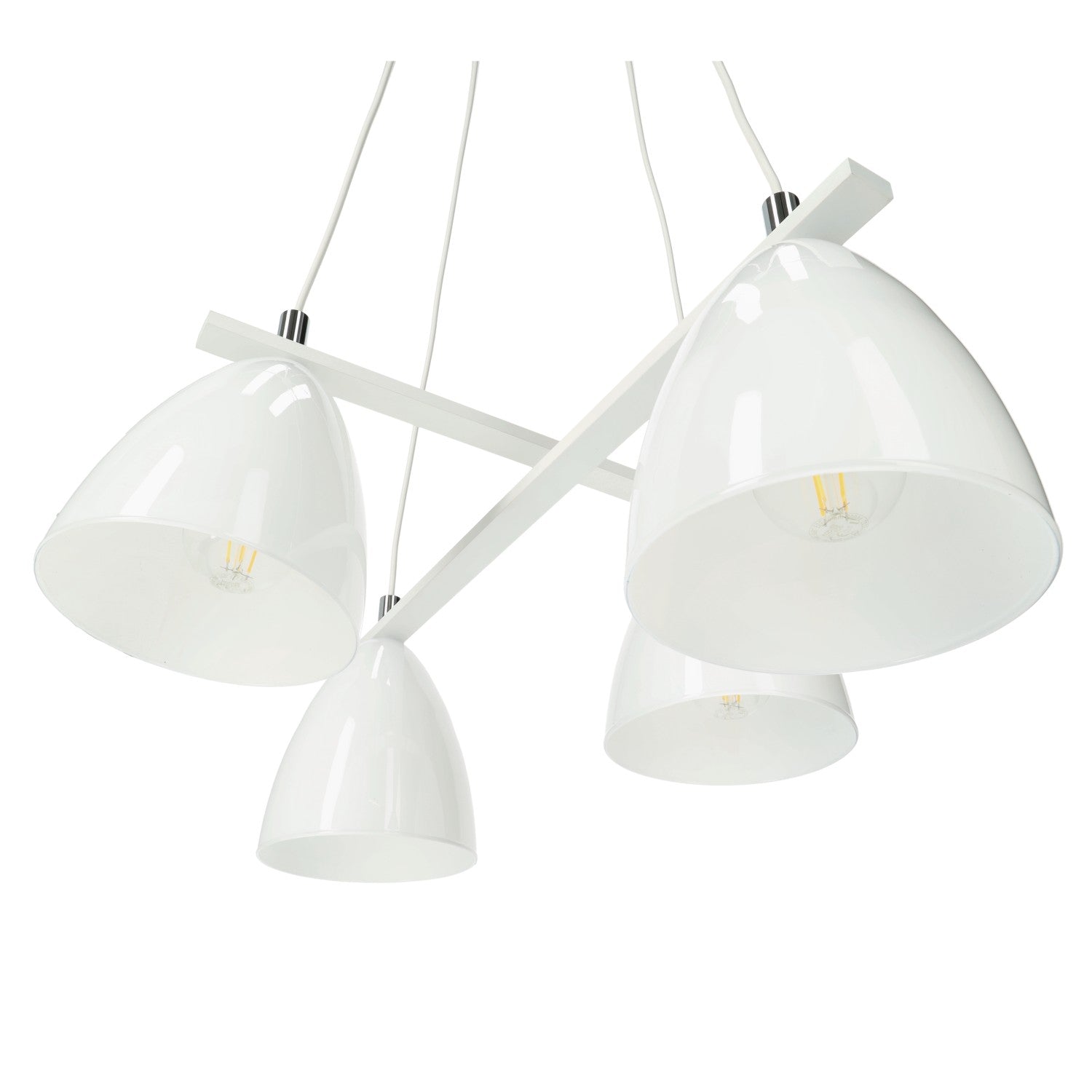 Lampa wisząca w białym kolorze ZWIS 4 PŁ trzonek E27 4 punkty światła