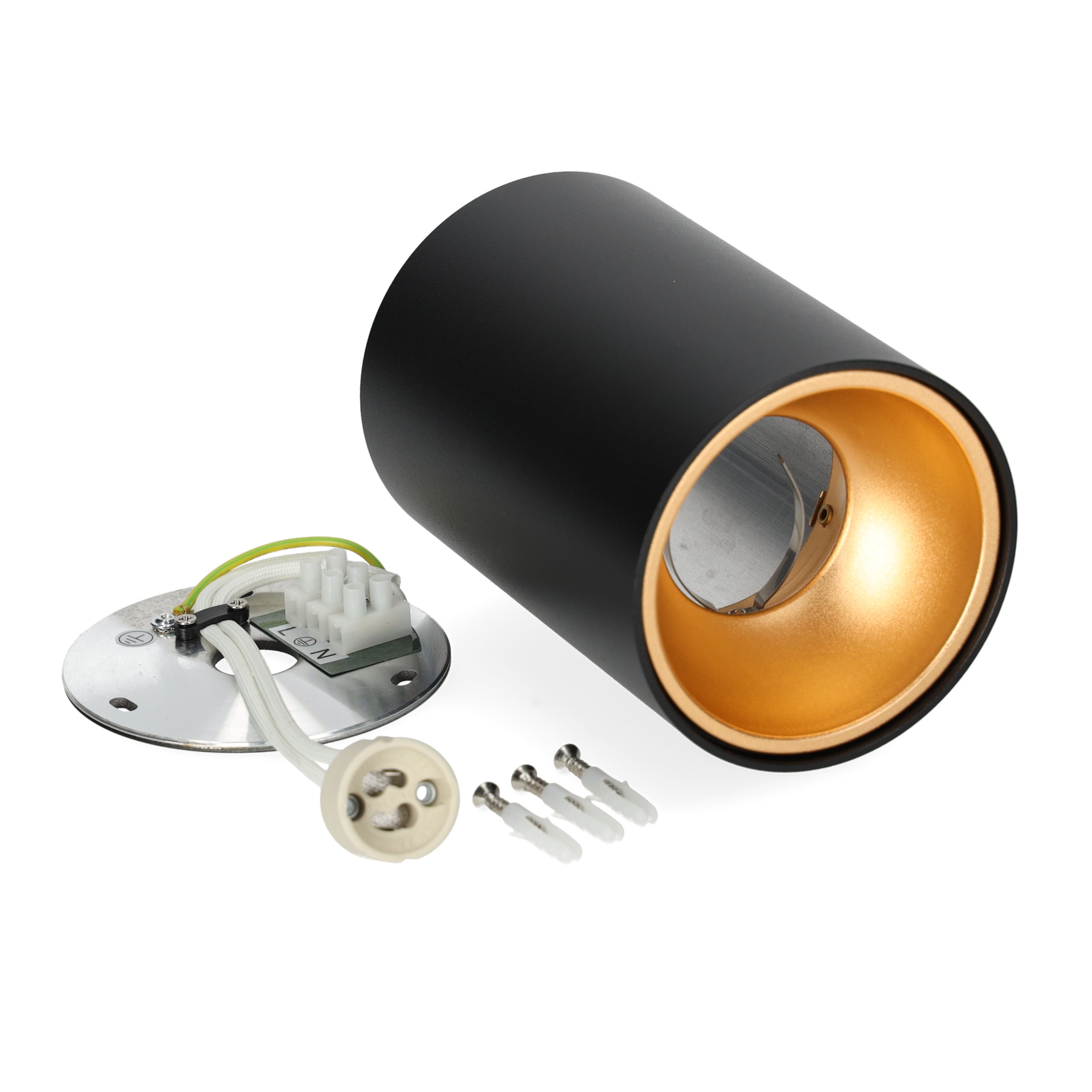 Sufitowa Oprawa Oświetleniowa Natynkowa na GU10 Czarno-Złota TUBA