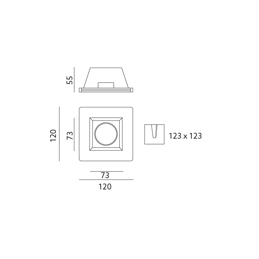 OPRAWA FIORE 1XGU10 wymiary