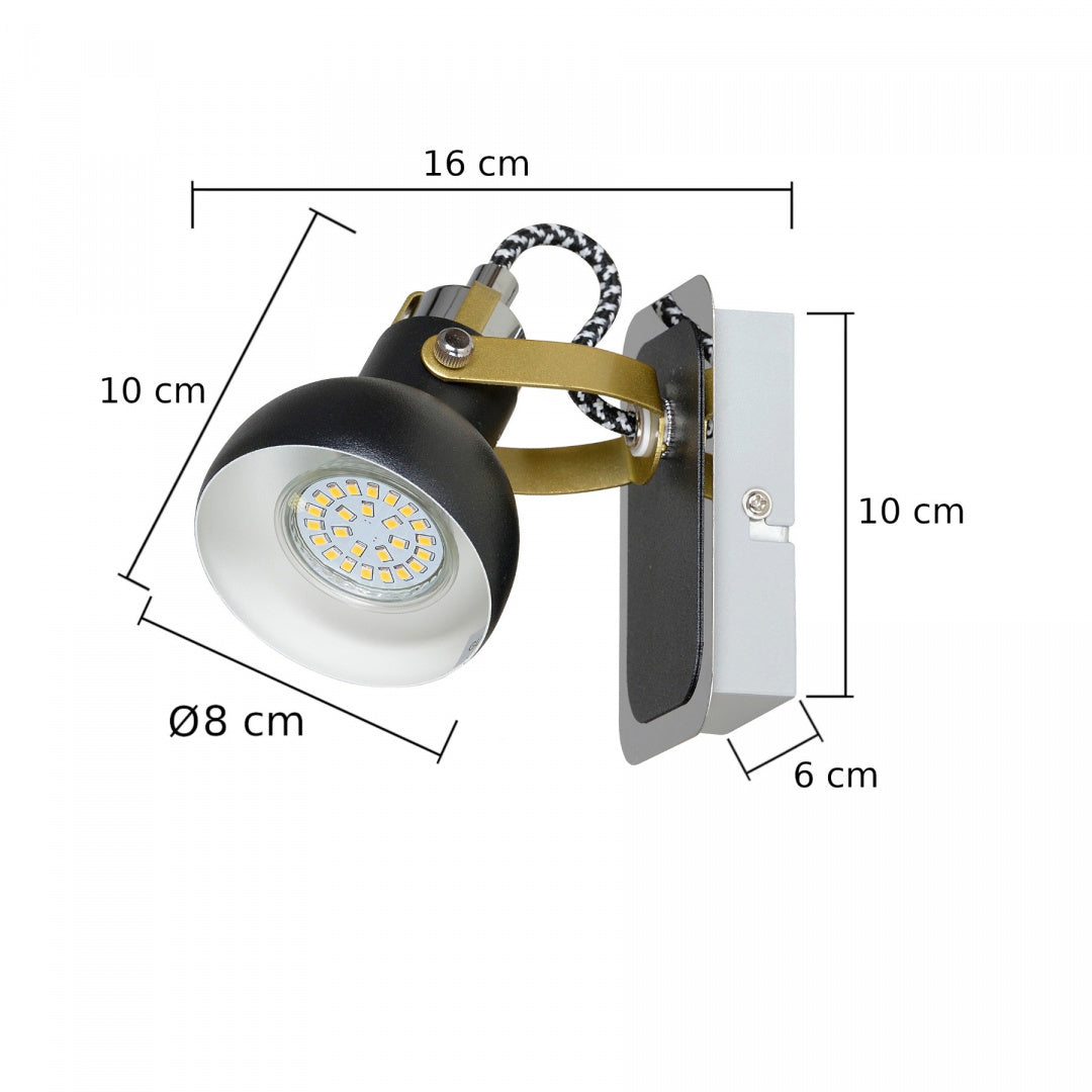 Lampa sufitowa spot 1xGU10 PIXI 1400 wymiary