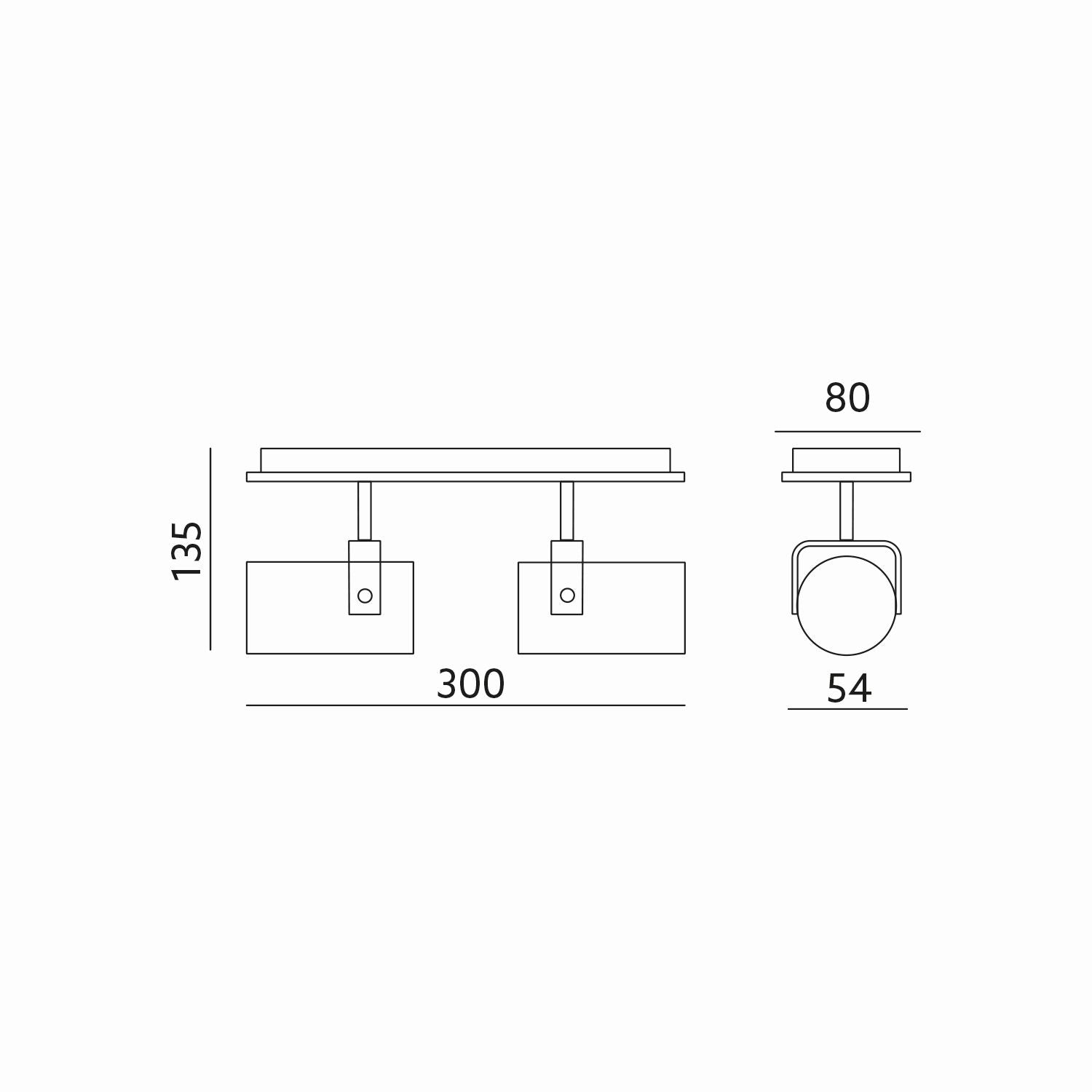 SPOT ARLES 2XGU10 BIAŁY WYMIARY