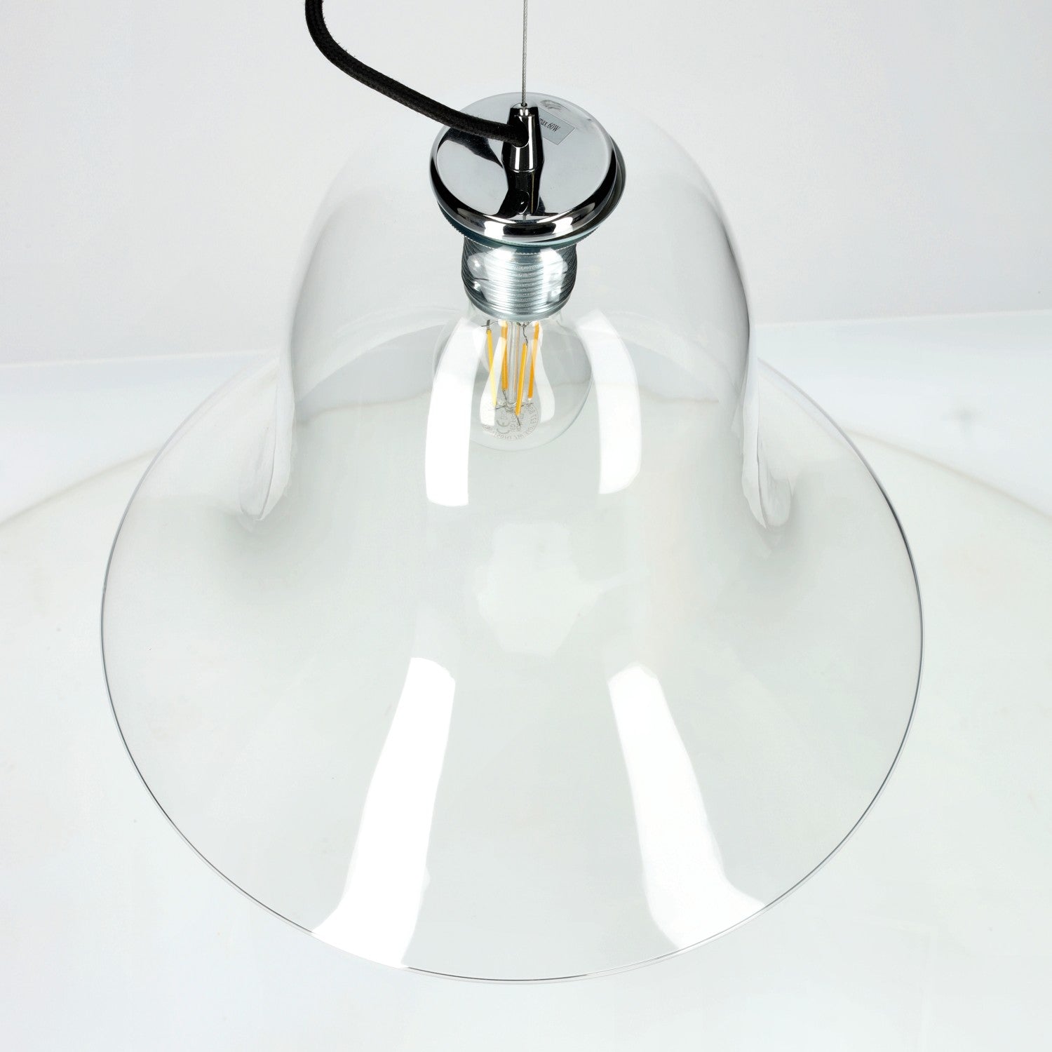 Lampa wisząca ZWIS 1 PŁ PRZEZROCZYSTY KLOSZ 1 punkt światła