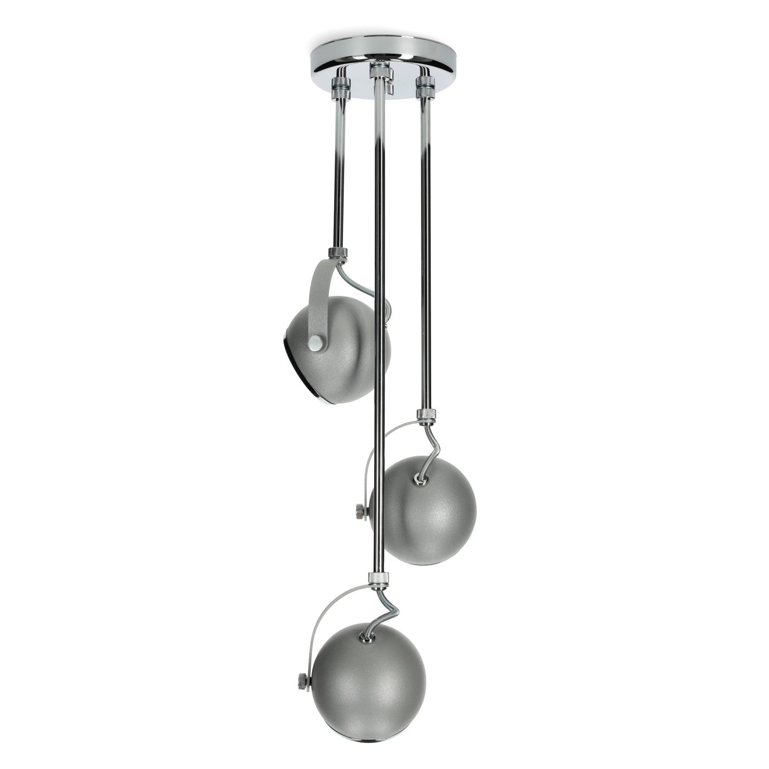 Lampa wisząca ZWIS 3 PŁ. SREBRNA trzonek GU10 3 punkty światła