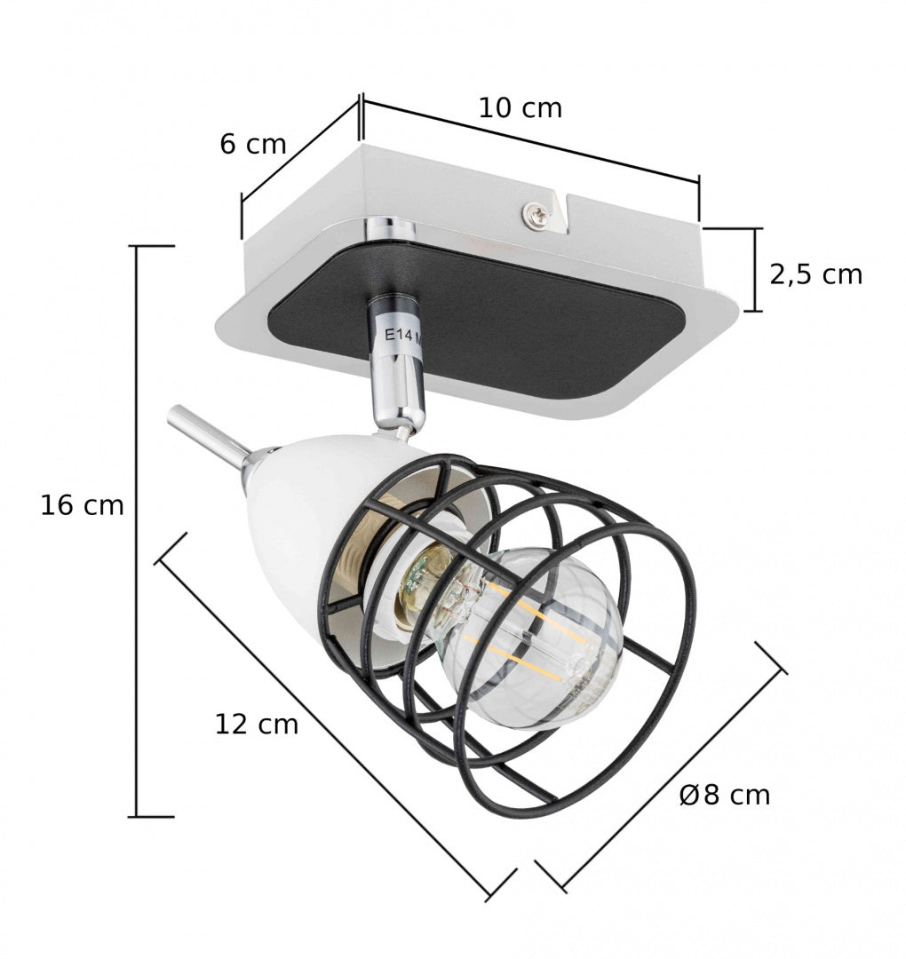 Lampa sufitowa spot 1xE14 SKY 1500 wymiary