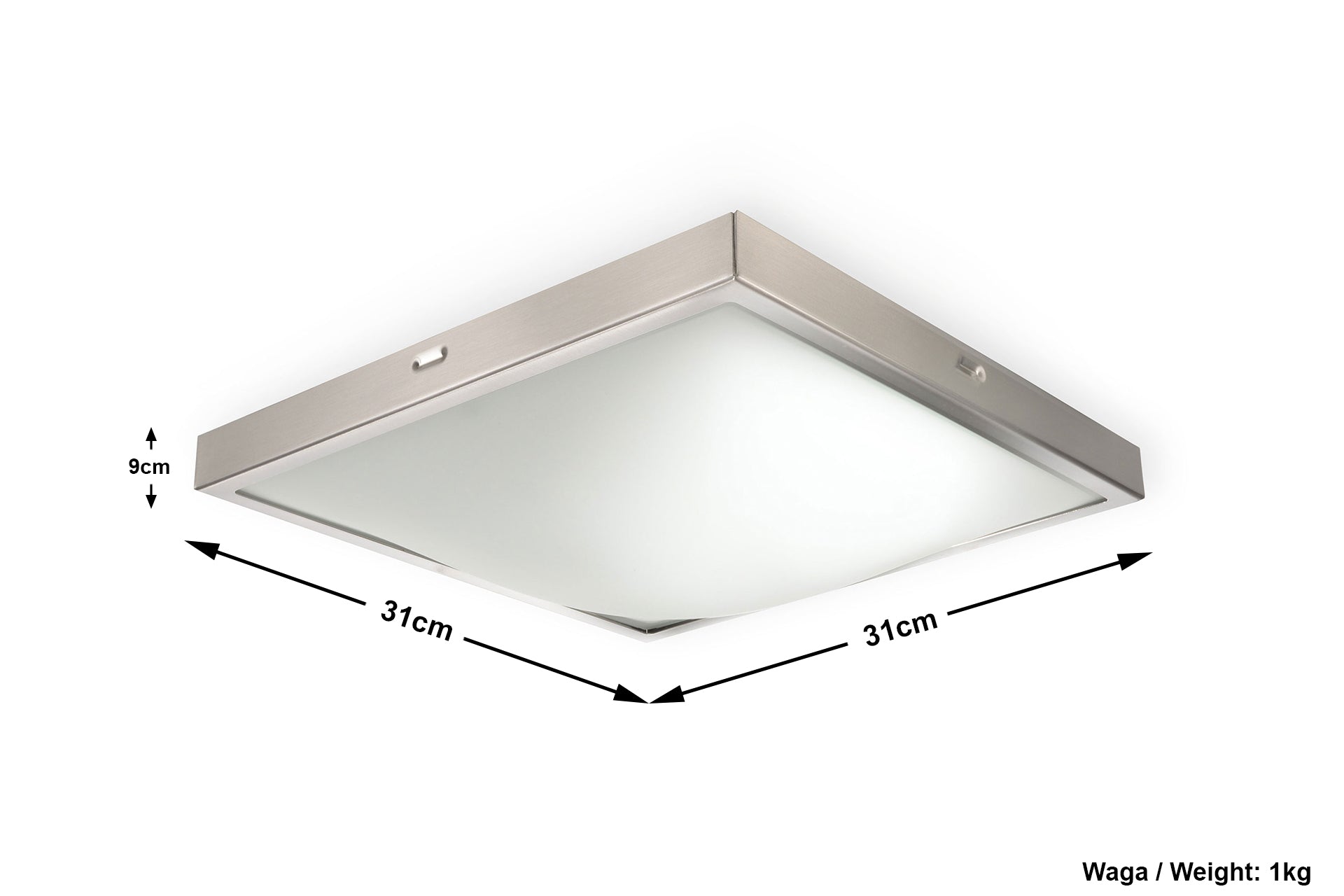 Nowoczesny Plafon STUDIO 30 Satyna wymiary