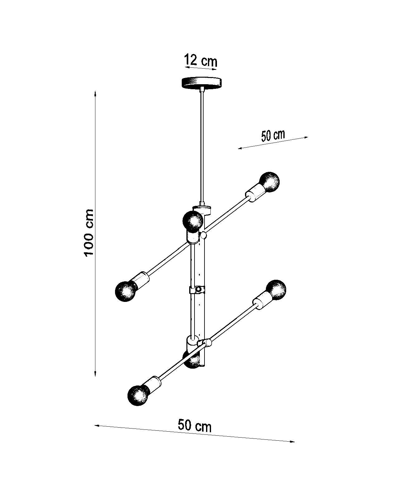 Żyrandol CONCEPT 6 czarny E27 nowoczesny design