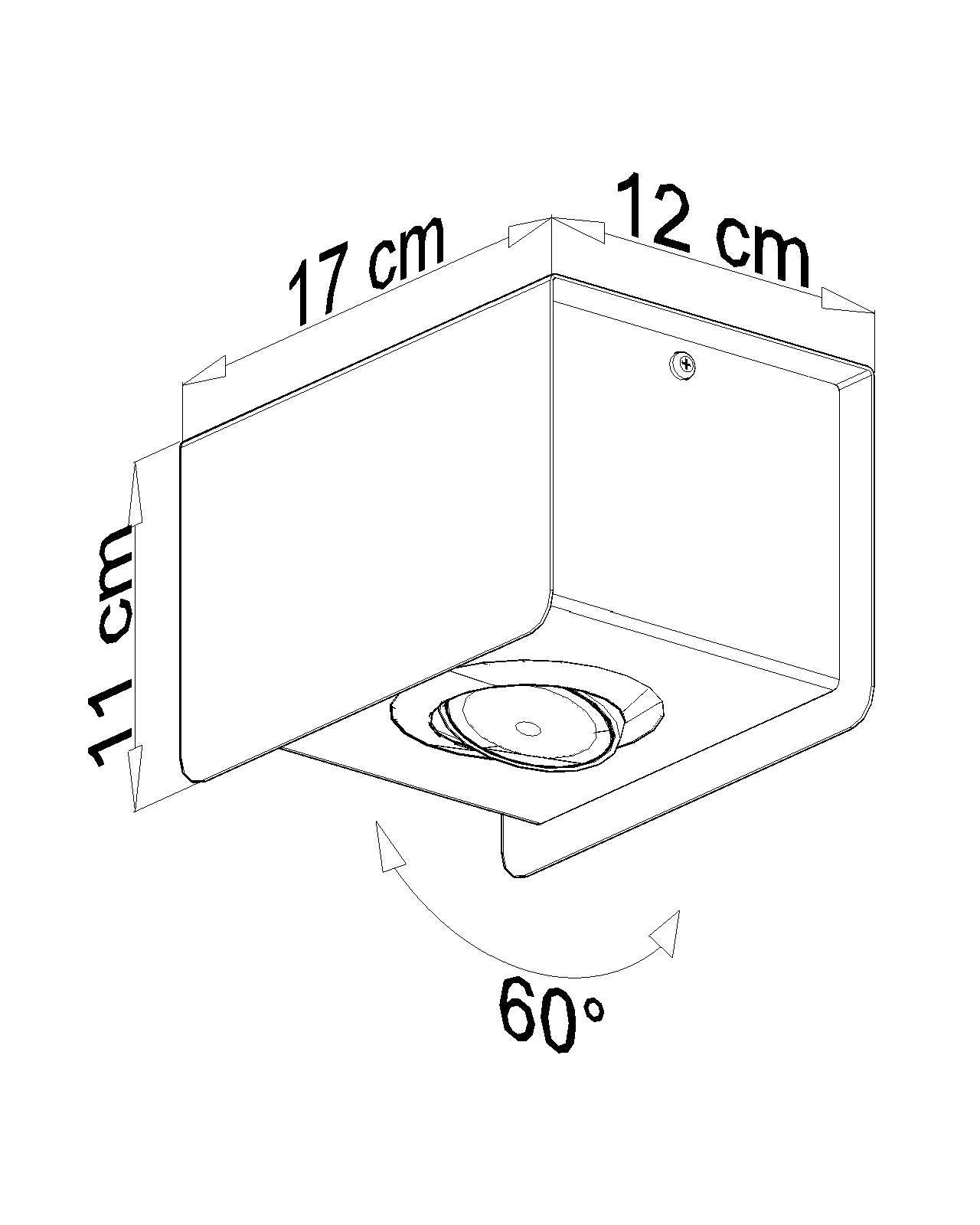 Plafon STEREO 1 Czarny GU10 nowoczesny design