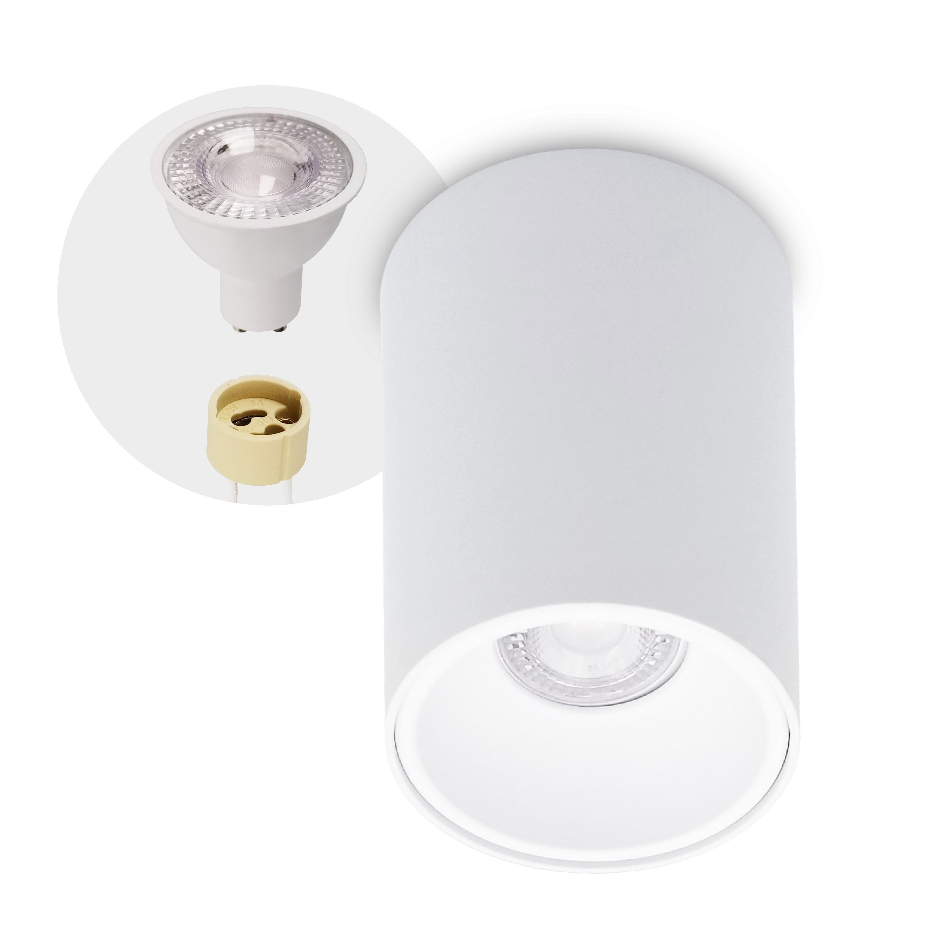 Sufitowa Oprawa Oświetleniowa Natynkowa Biała na GU10 TUBA