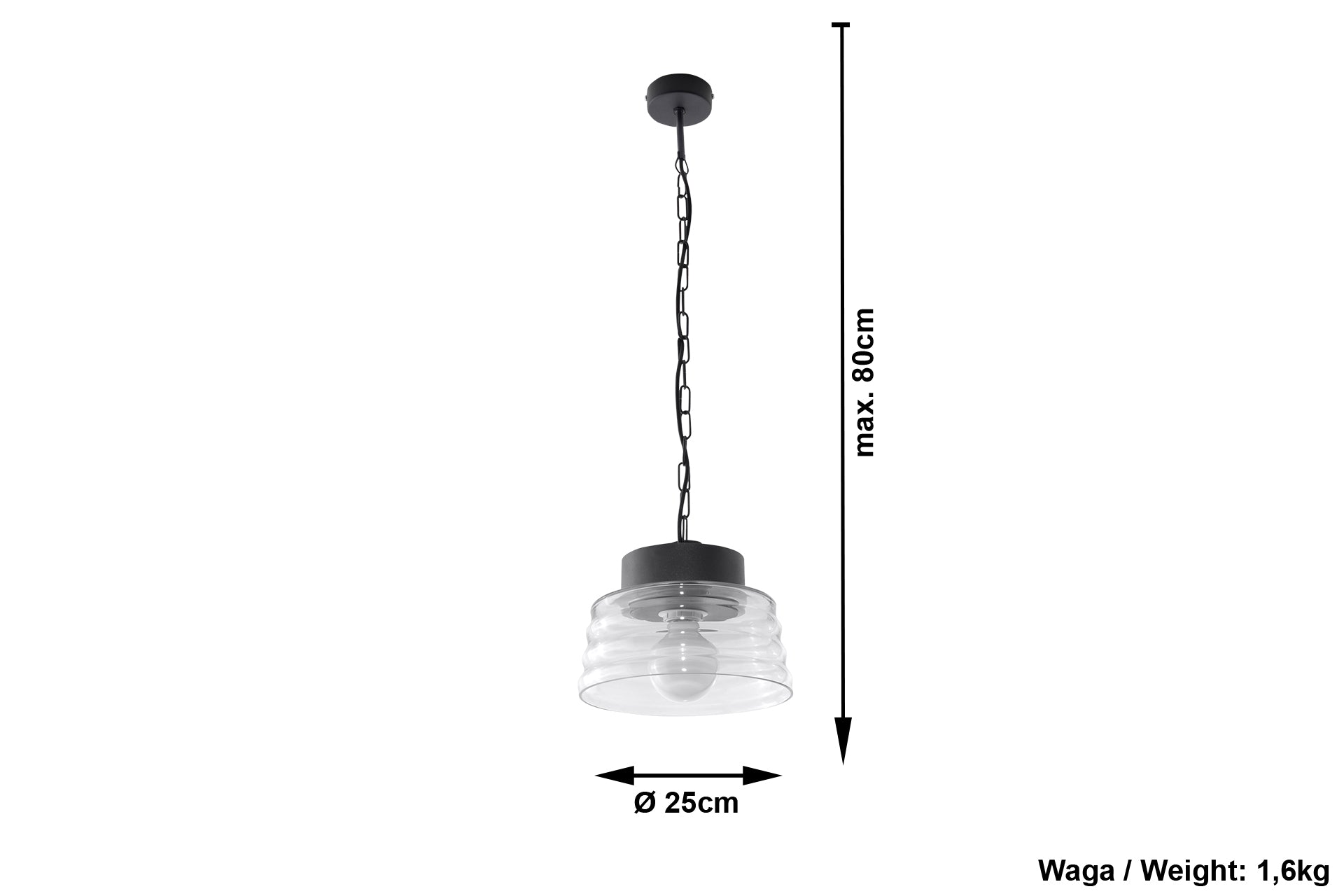 Lampa Wisząca MARINA Grafitowa wymiary