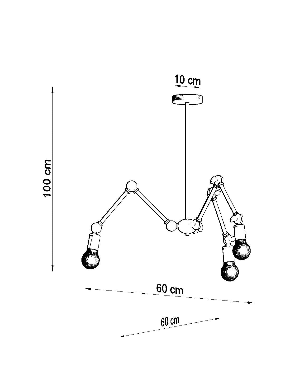 Żyrandol STARK 3 czarny E27 nowoczesny design
