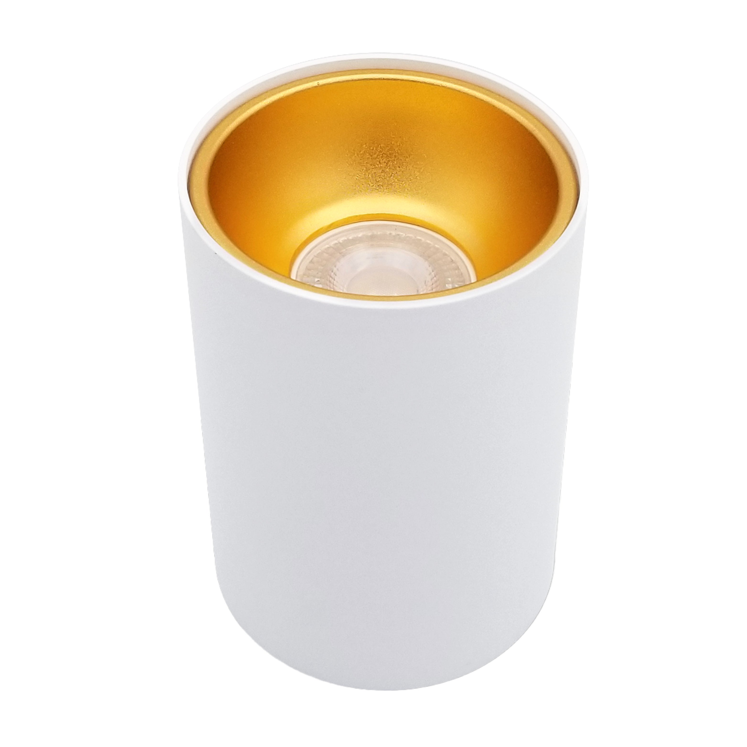 Sufitowa Oprawa Oświetleniowa Natynkowa Biało-Złota na GU10 TUBA