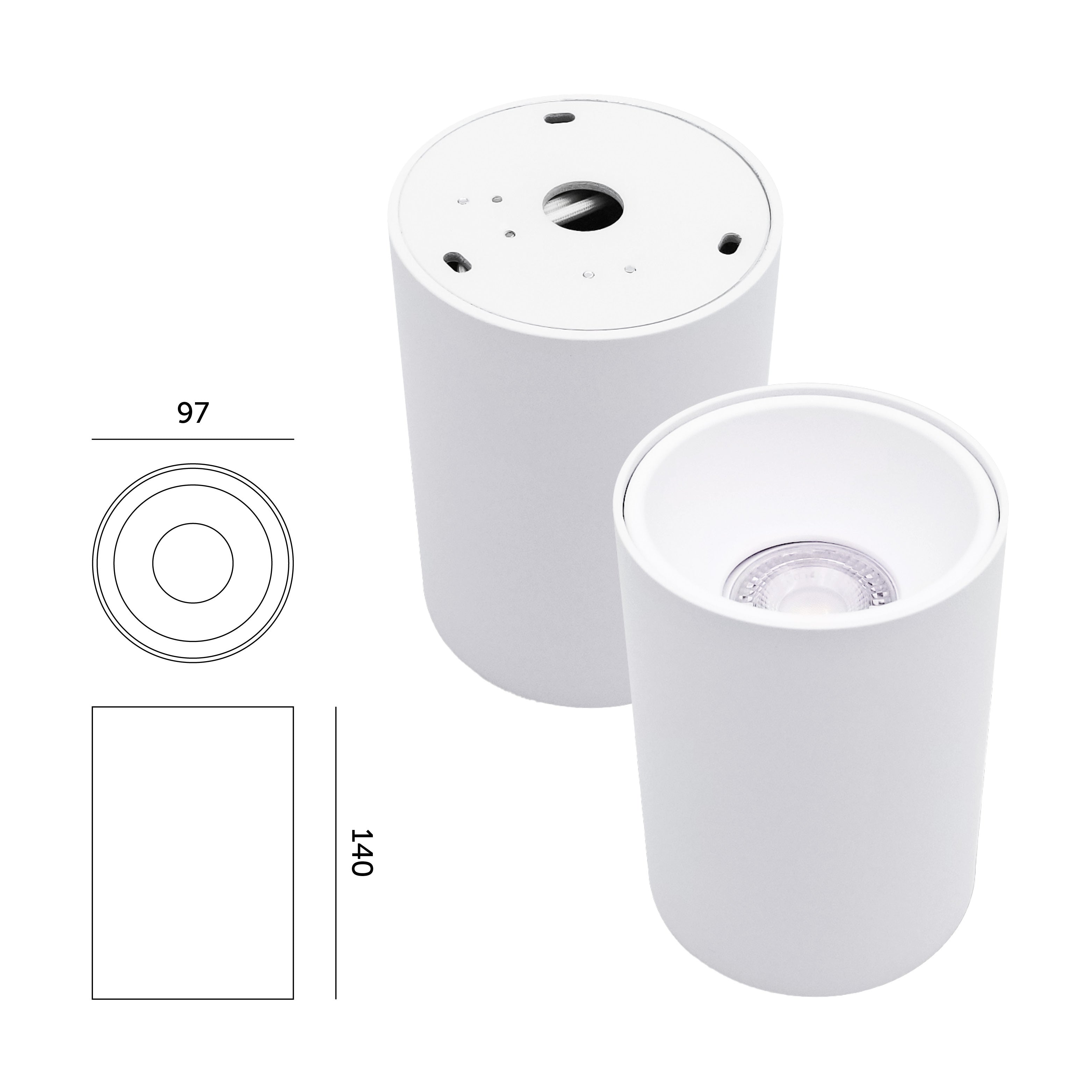 Sufitowa Oprawa Oświetleniowa Natynkowa Biała na GU10 TUBA