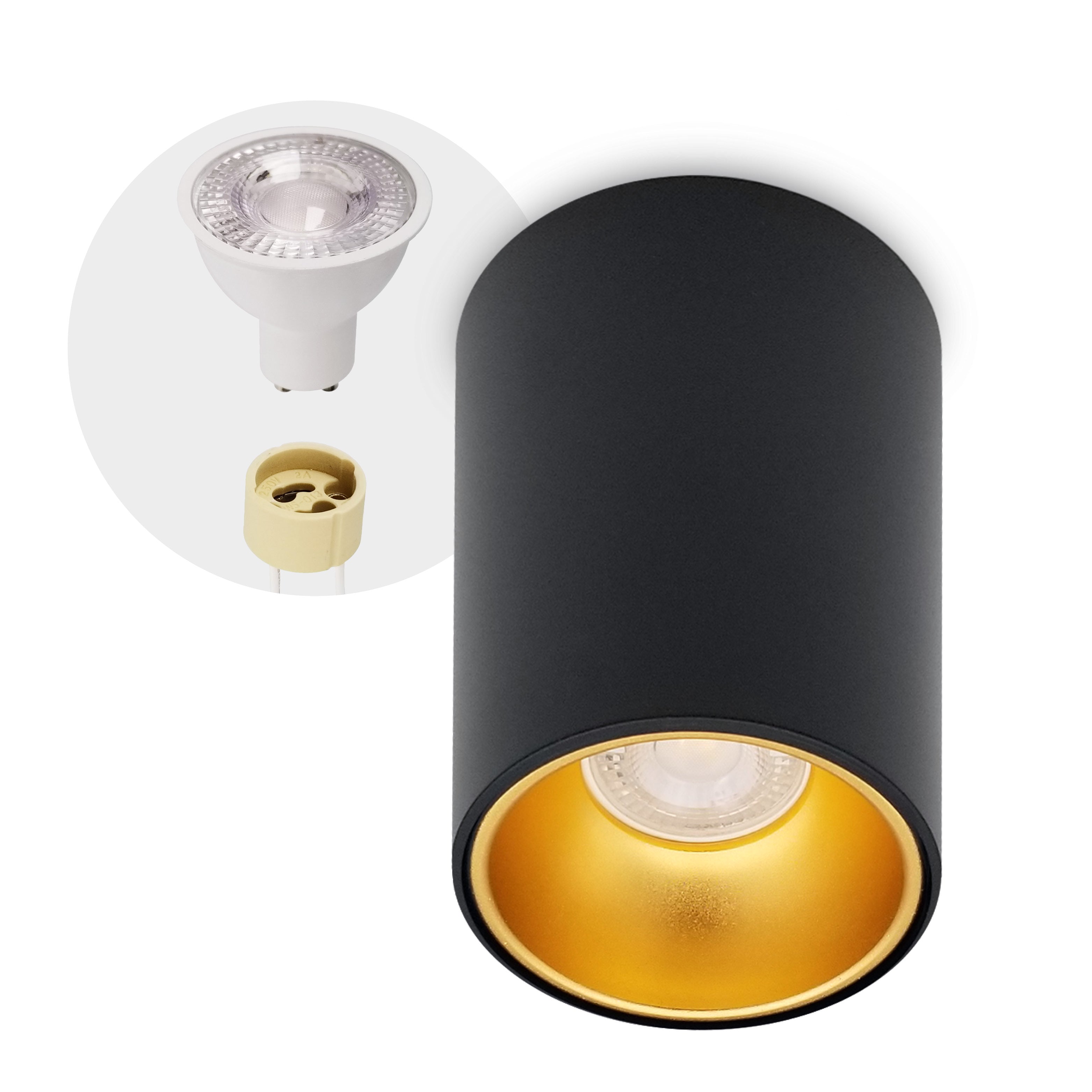 Sufitowa Oprawa Oświetleniowa Natynkowa na GU10 Czarno-Złota TUBA