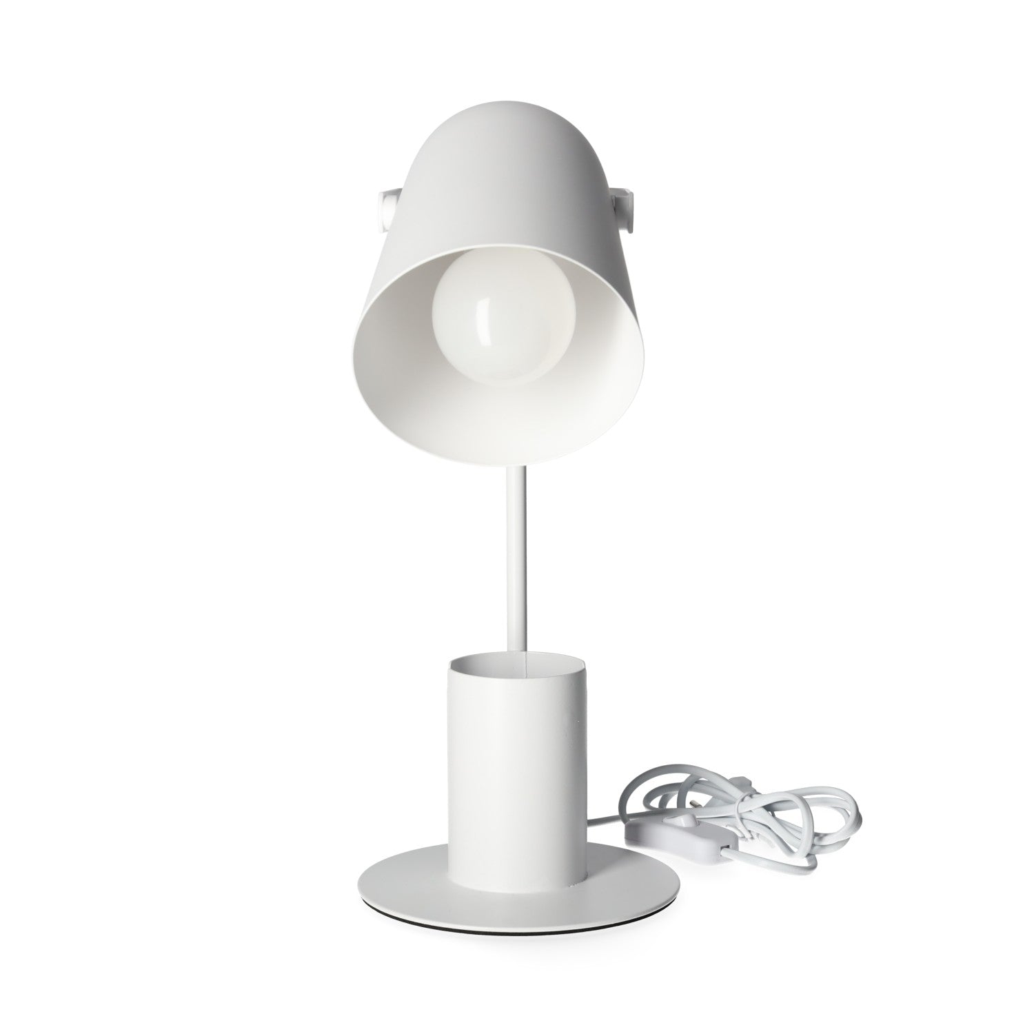 Lampka Biurkowa z Pojemnikiem BIAŁA E27 Regulowany Klosz