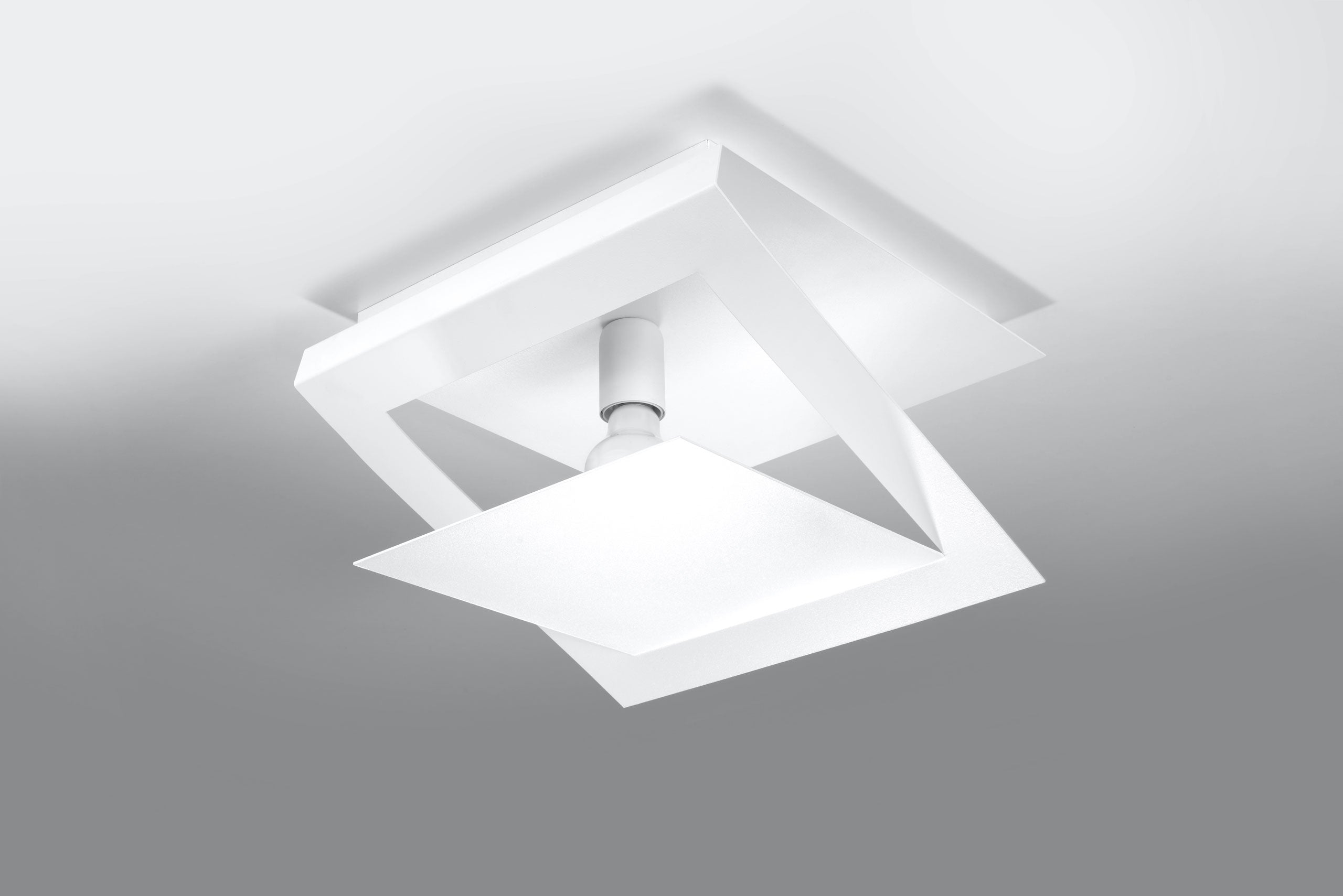 Plafon NAZARIA KWADRAT Biały E27 minimalistyczny design