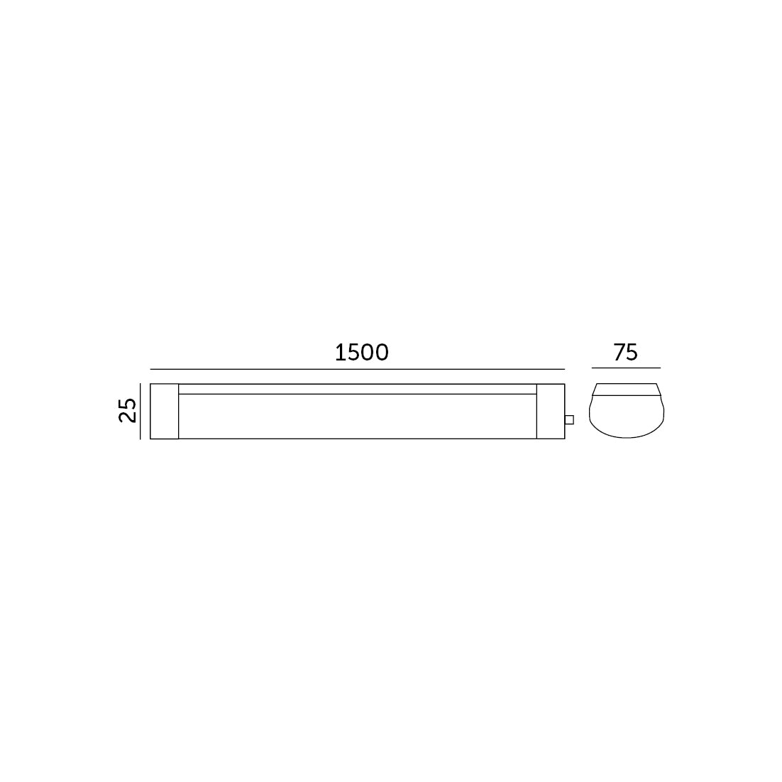 LED DELGADO 45W 150CM 3000K wymiary