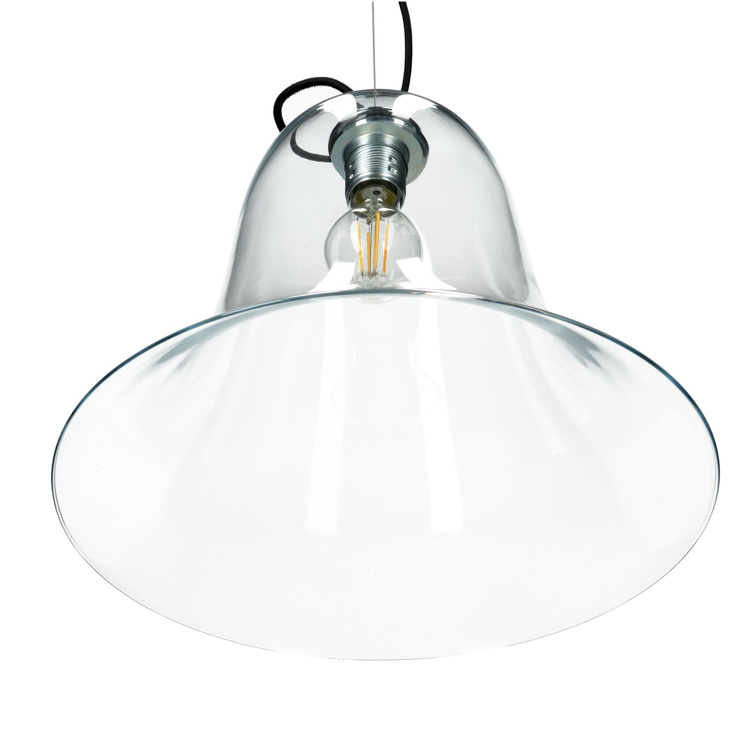 Lampa wisząca ZWIS 1 PŁ PRZEZROCZYSTY KLOSZ 1 punkt światła