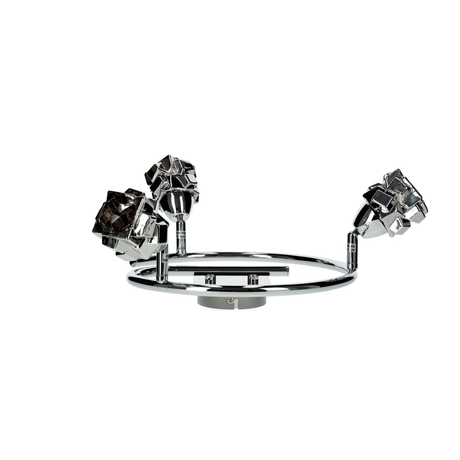 Lampa sufitowa plafon w kolorze chromu trzonek G9 3 punkty światła