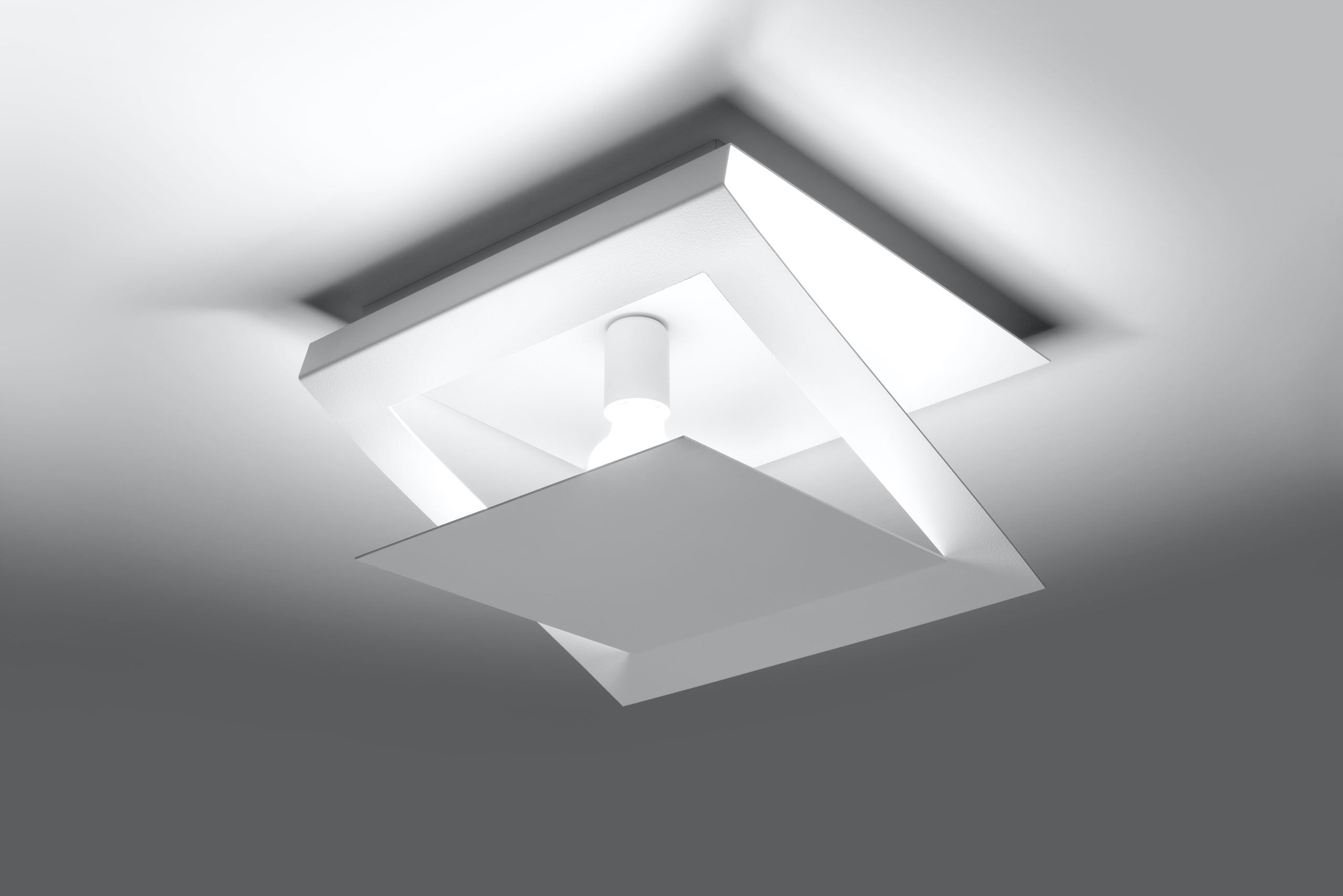 Plafon NAZARIA KWADRAT Biały E27 minimalistyczny design