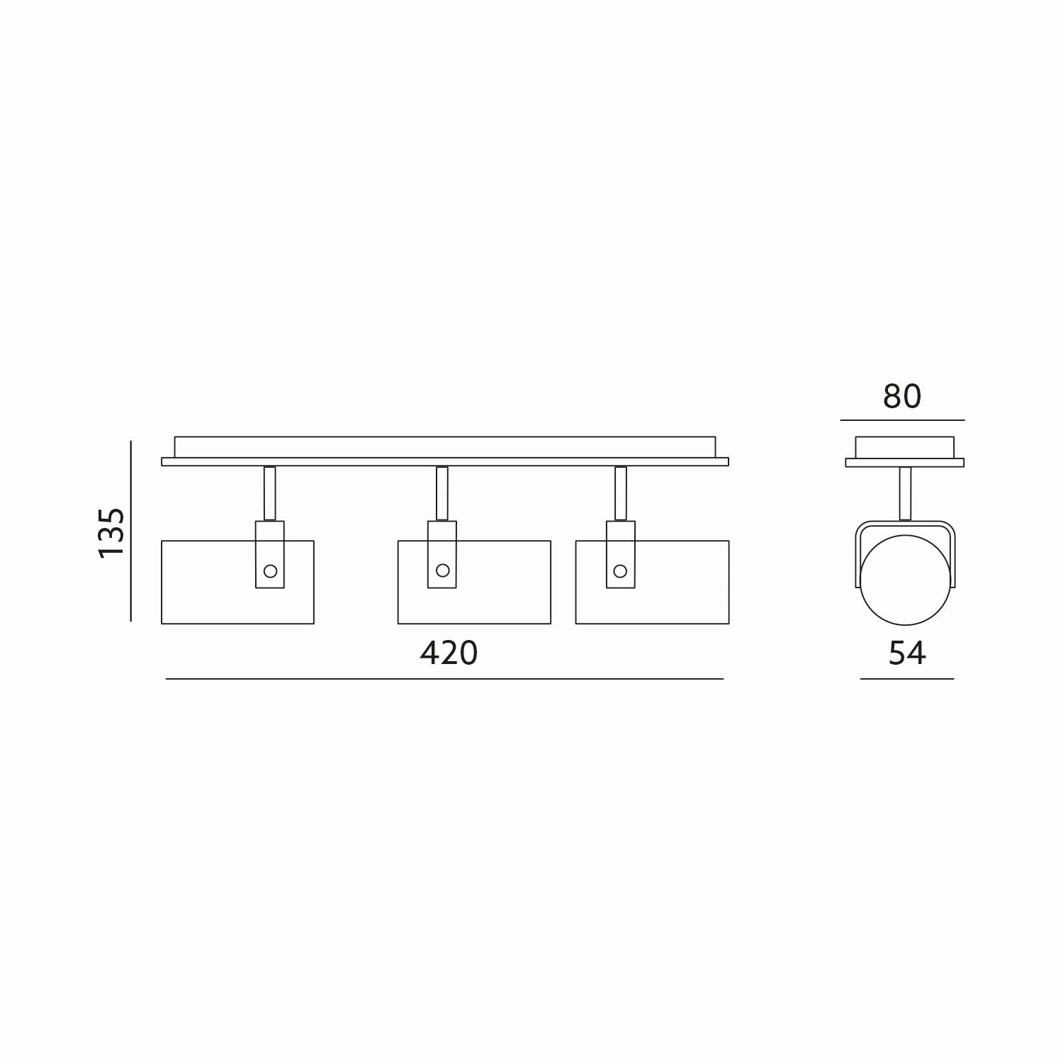 Oprawa VENICE 3L BIAŁA (ARLES 3 BIAŁY) wymiary