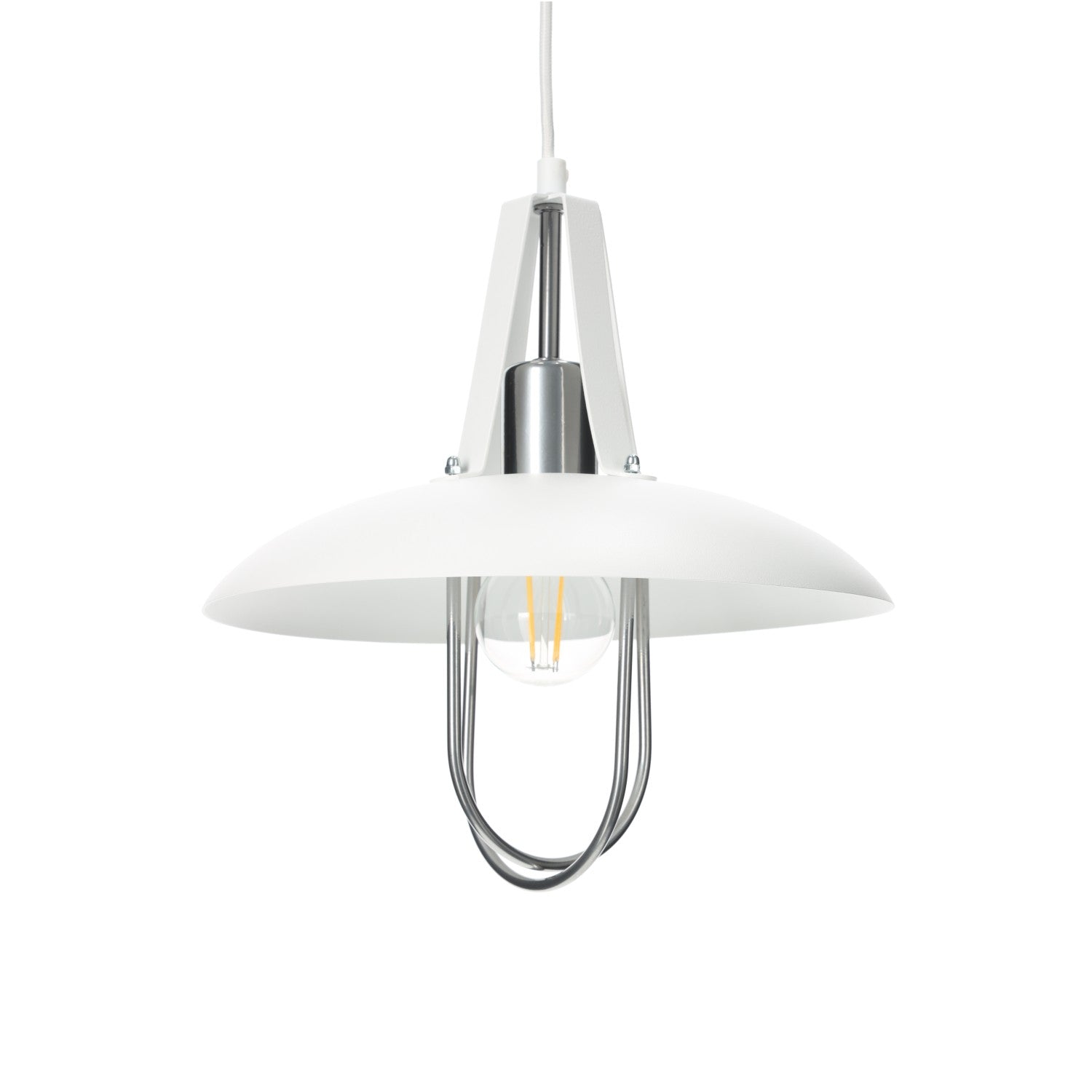 Lampa wisząca biała LUKA 1 industrialna