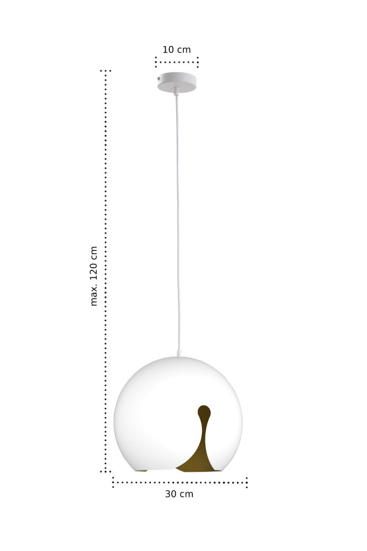 Lampa wisząca MALAGA w białym kolorze wymiary