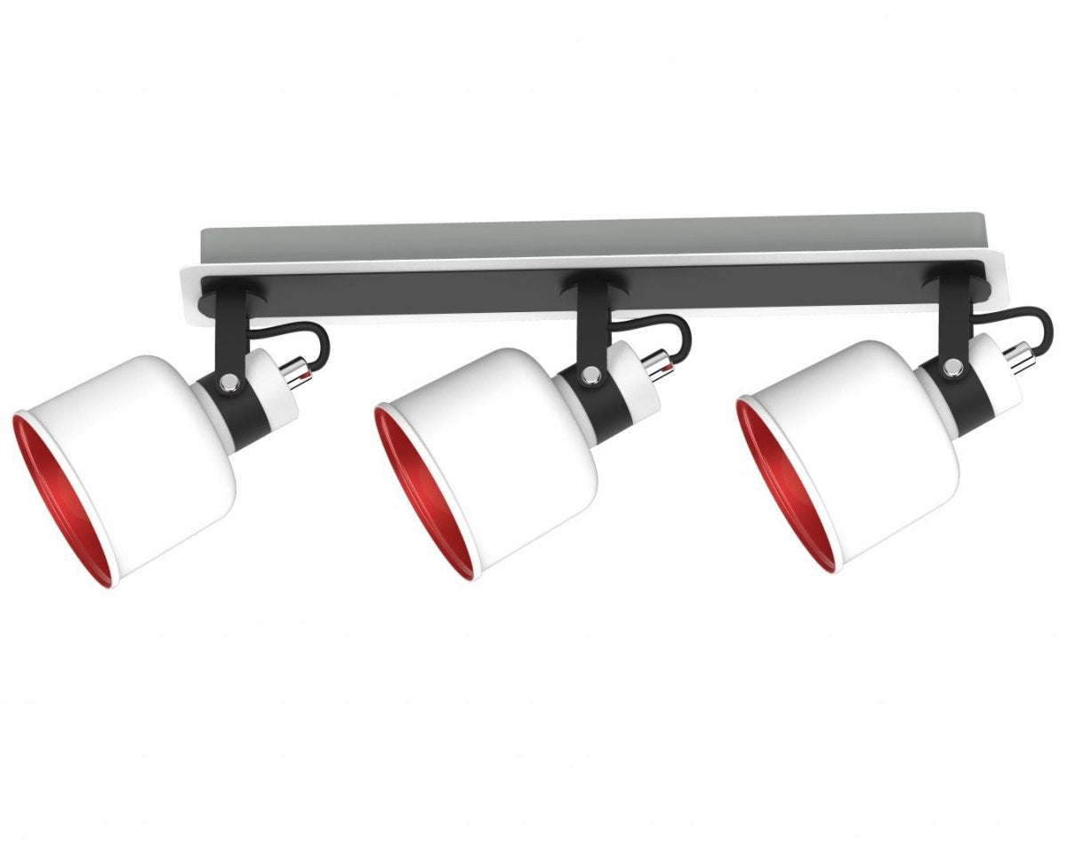 Potrójny reflektor PAKOS 1103 nowoczesna lampa biało czerwona