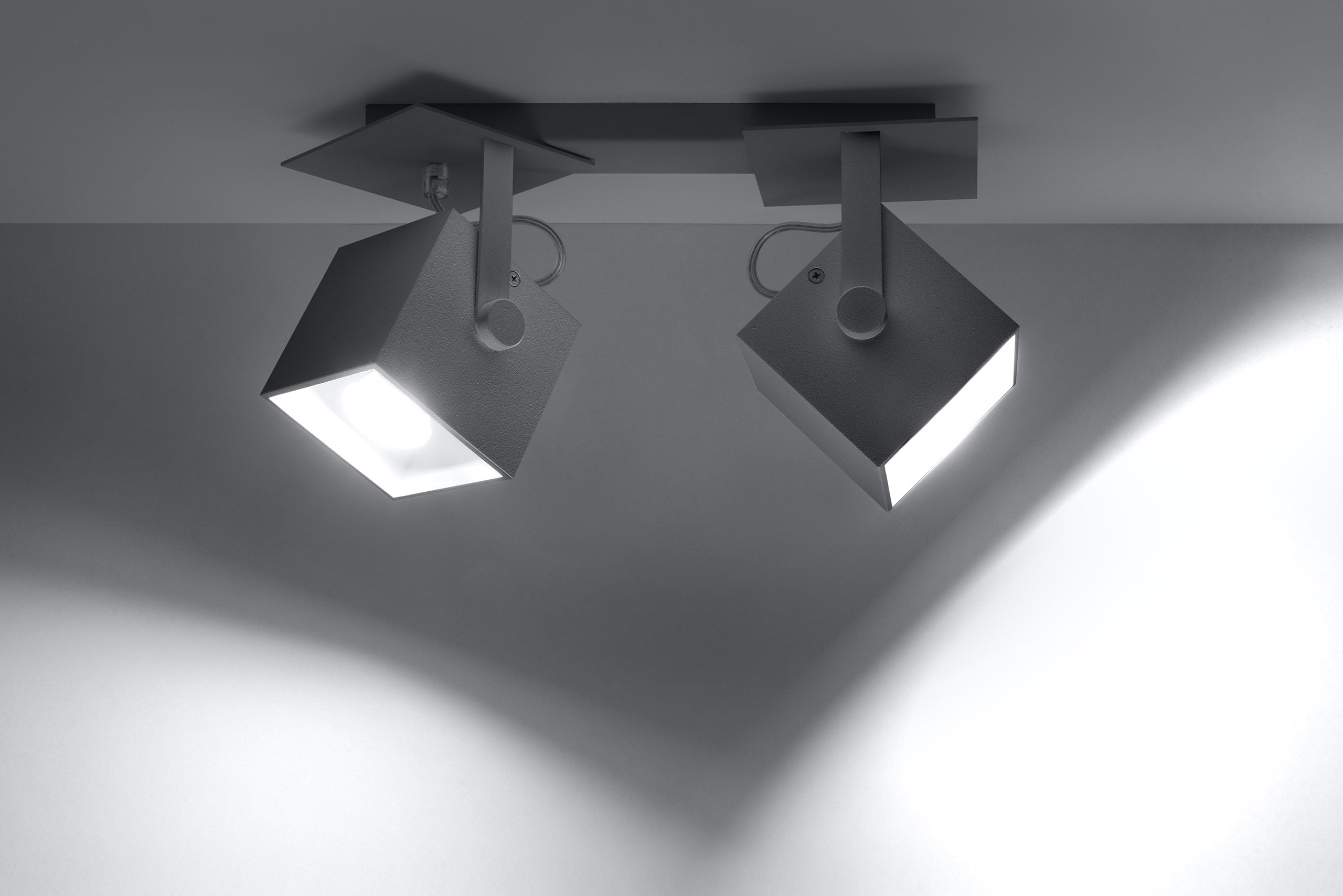 Plafon CEDRA 2 Szary nowoczesny design GU10