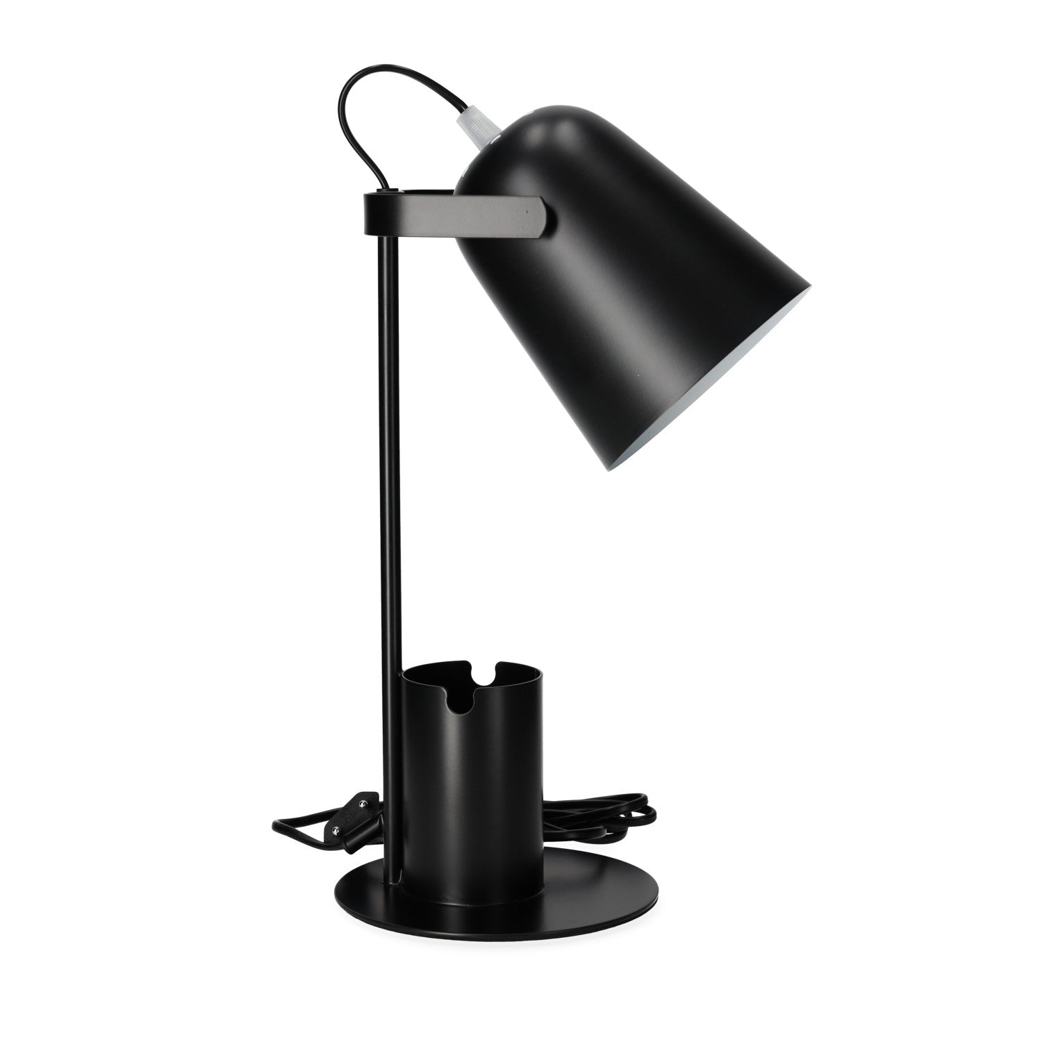 Lampka Biurkowa z Pojemnikiem BIAŁA E27 Regulowany Klosz