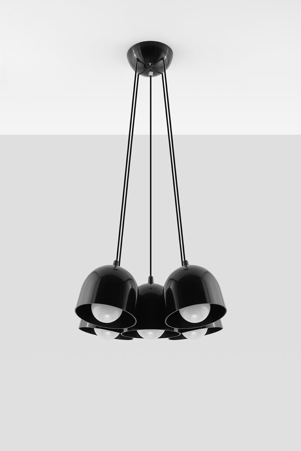 Lampa wisząca FREDDY 5 czarny Nowoczesny Design