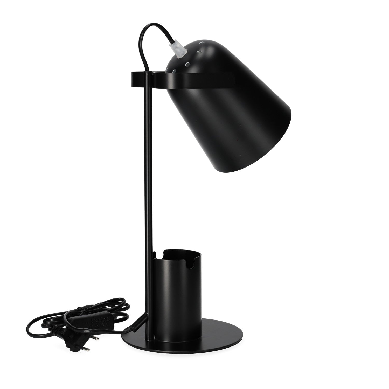 Lampka Biurkowa z Pojemnikiem BIAŁA E27 Regulowany Klosz