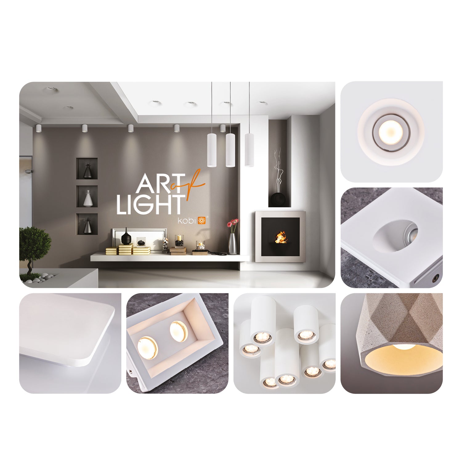 Lampa sufitowa wisząca z cementu biała SOLE do malowania DIY E27