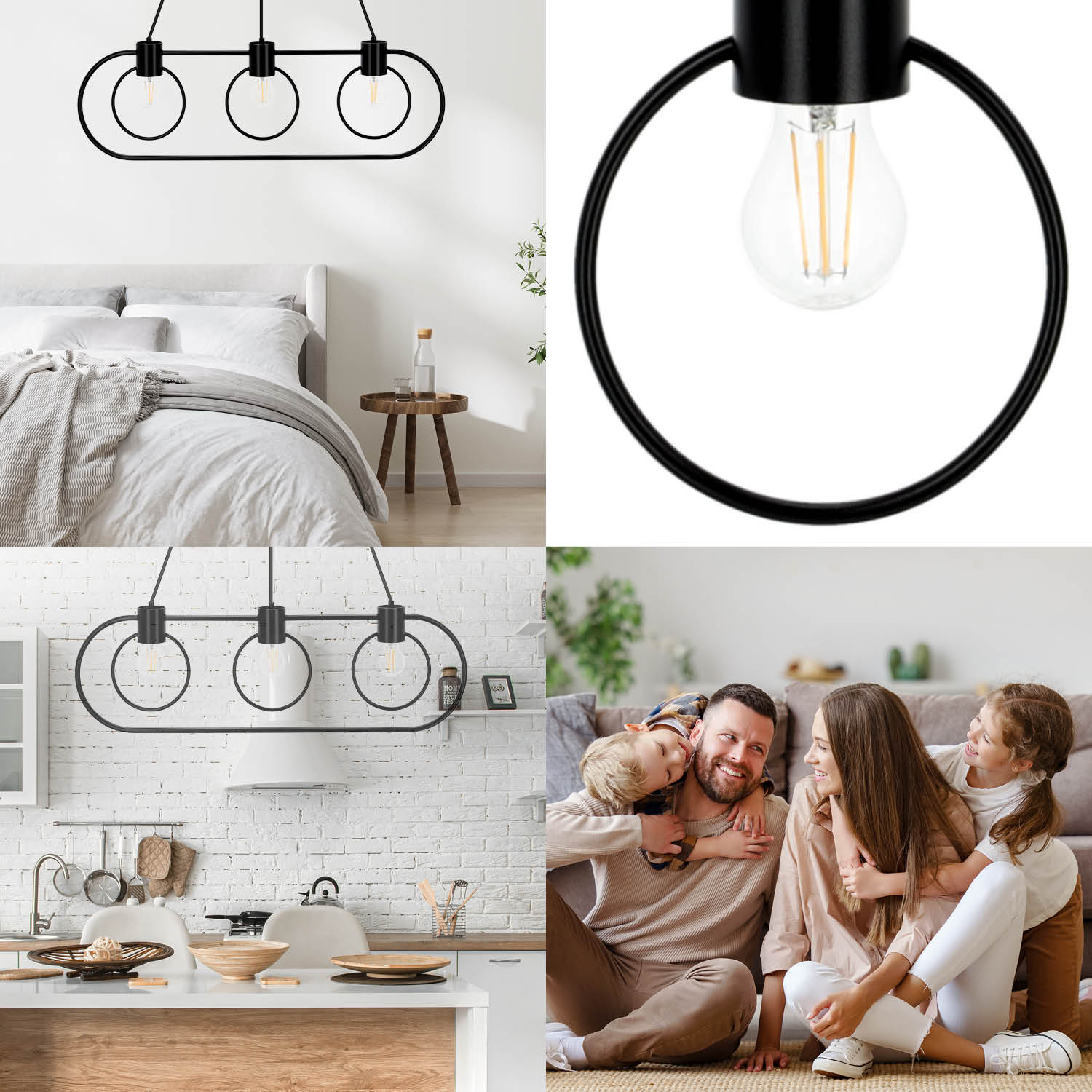 Lampa wisząca Sigma Lighting FREDO KOŁO 3 czarny