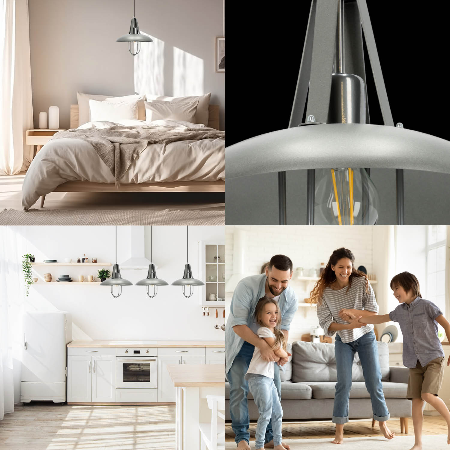 Lampa wisząca LOFT klosz szara Sigma Lighting LUKA 1