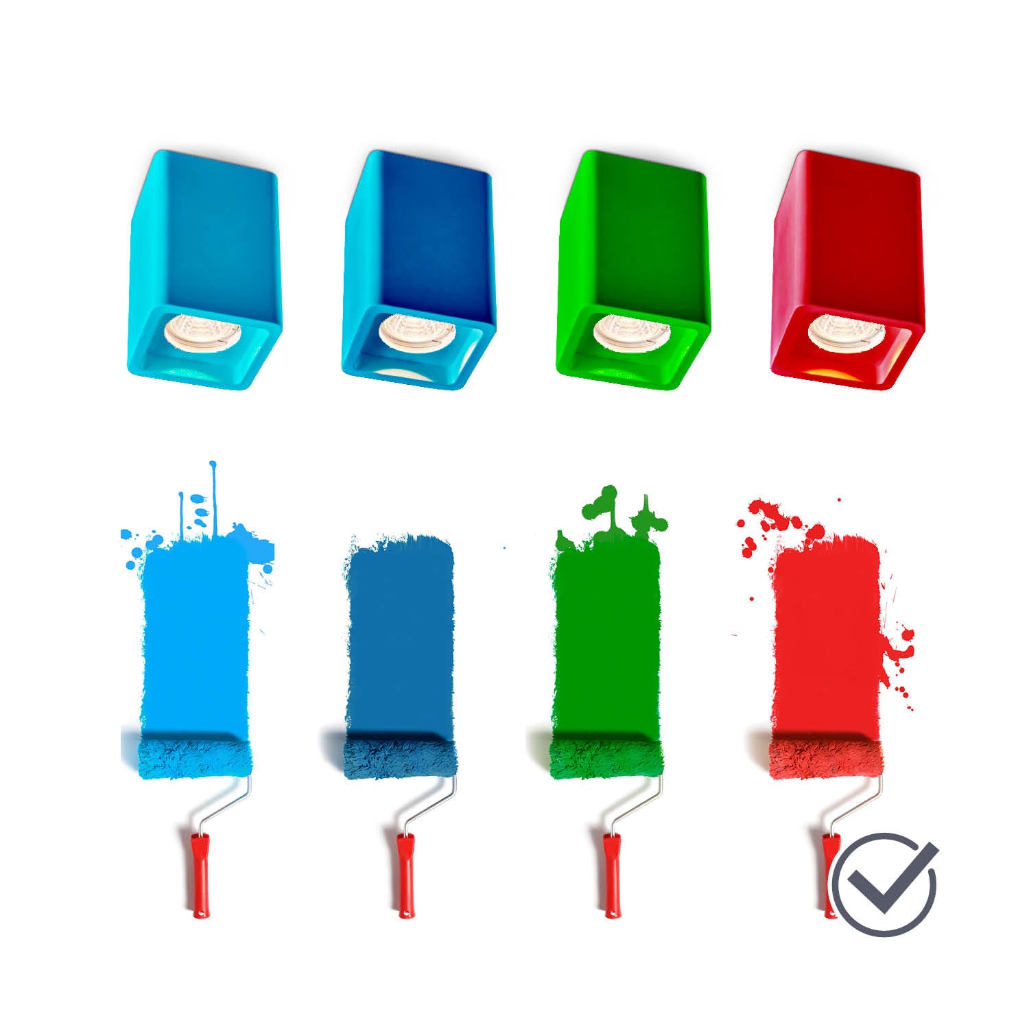 Spot kwadratowy z gipsu biały NAOS do malowania DIY GU10 13,5 cm