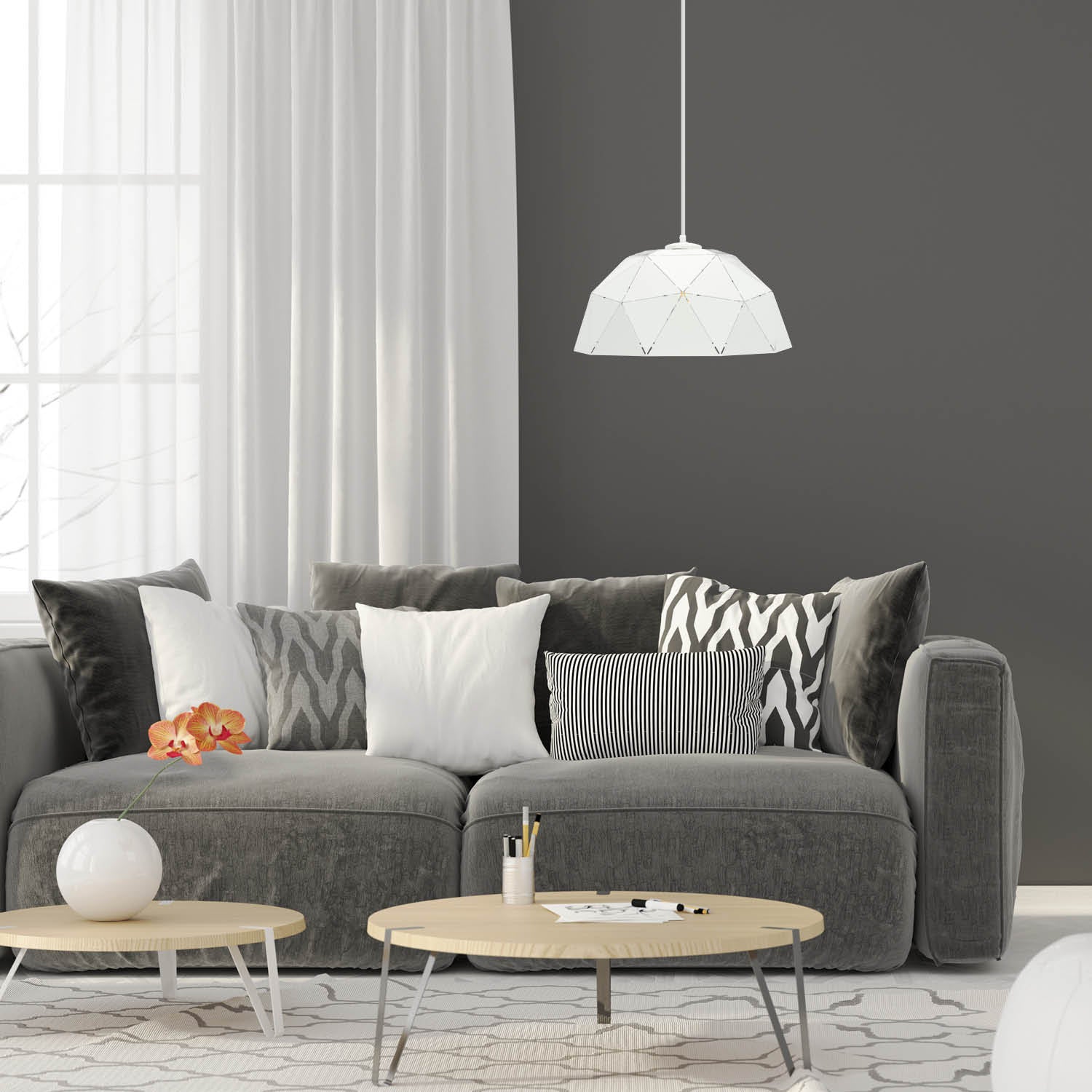 Lampa wisząca geometryczna biała Sigma Lighting ORIGAMI S