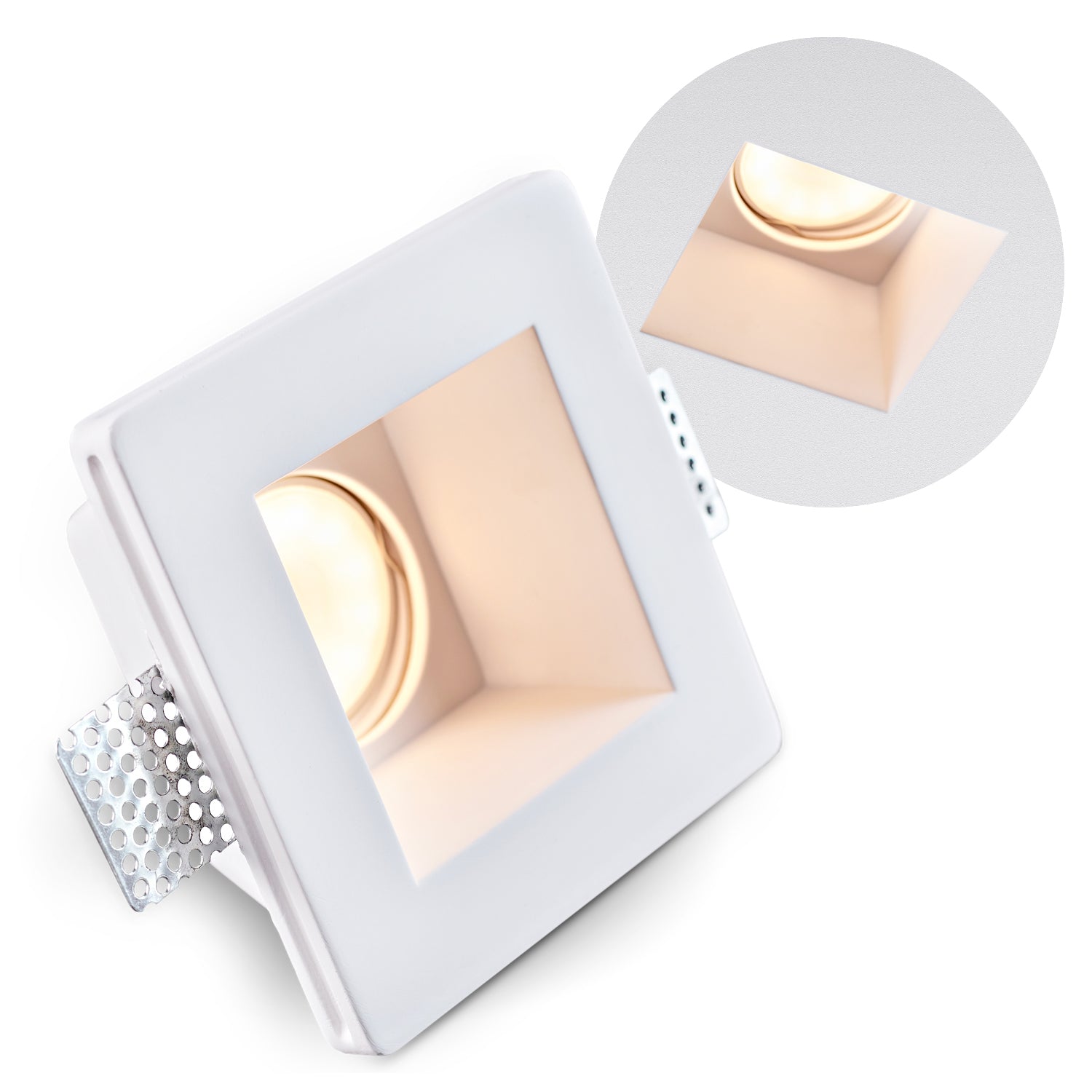 Oprawa do wbudowania z gipsu biała FIORE do malowania DIY GU10