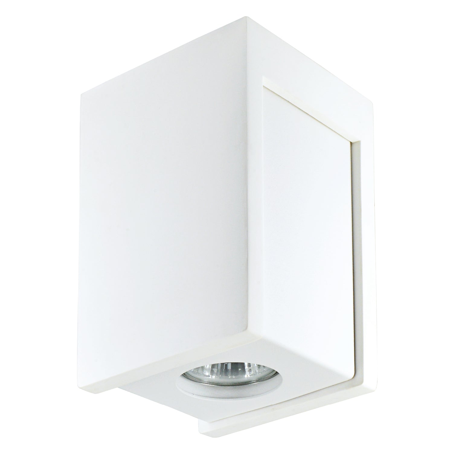 Spot kwadratowy z gipsu biały LINDO do malowania DIY GU10 14,7 cm