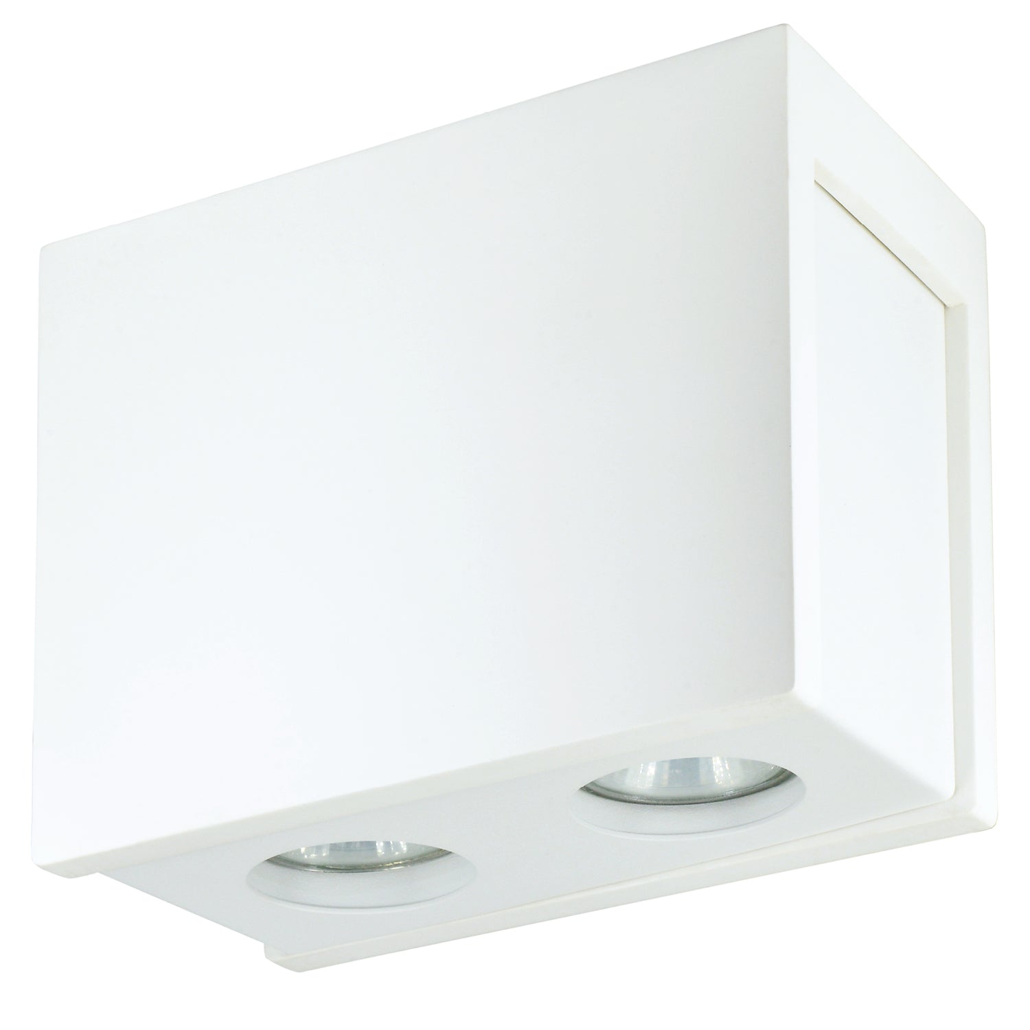 Spot kwadratowy z gipsu biały PURO do malowania DIY 2xGU10 14,7 cm