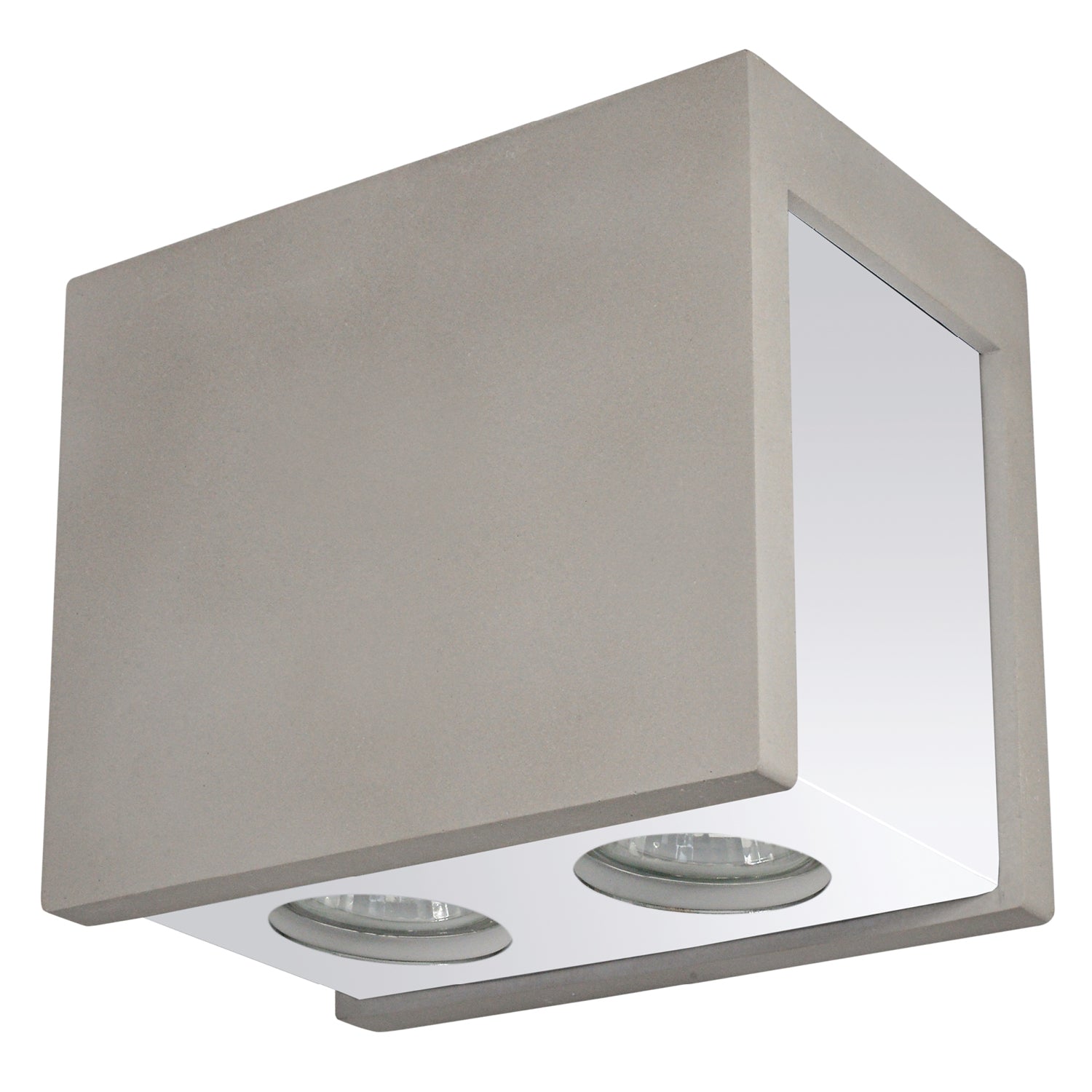 Spot prostokątny szary PURO MASO C z cementu 2xGU10