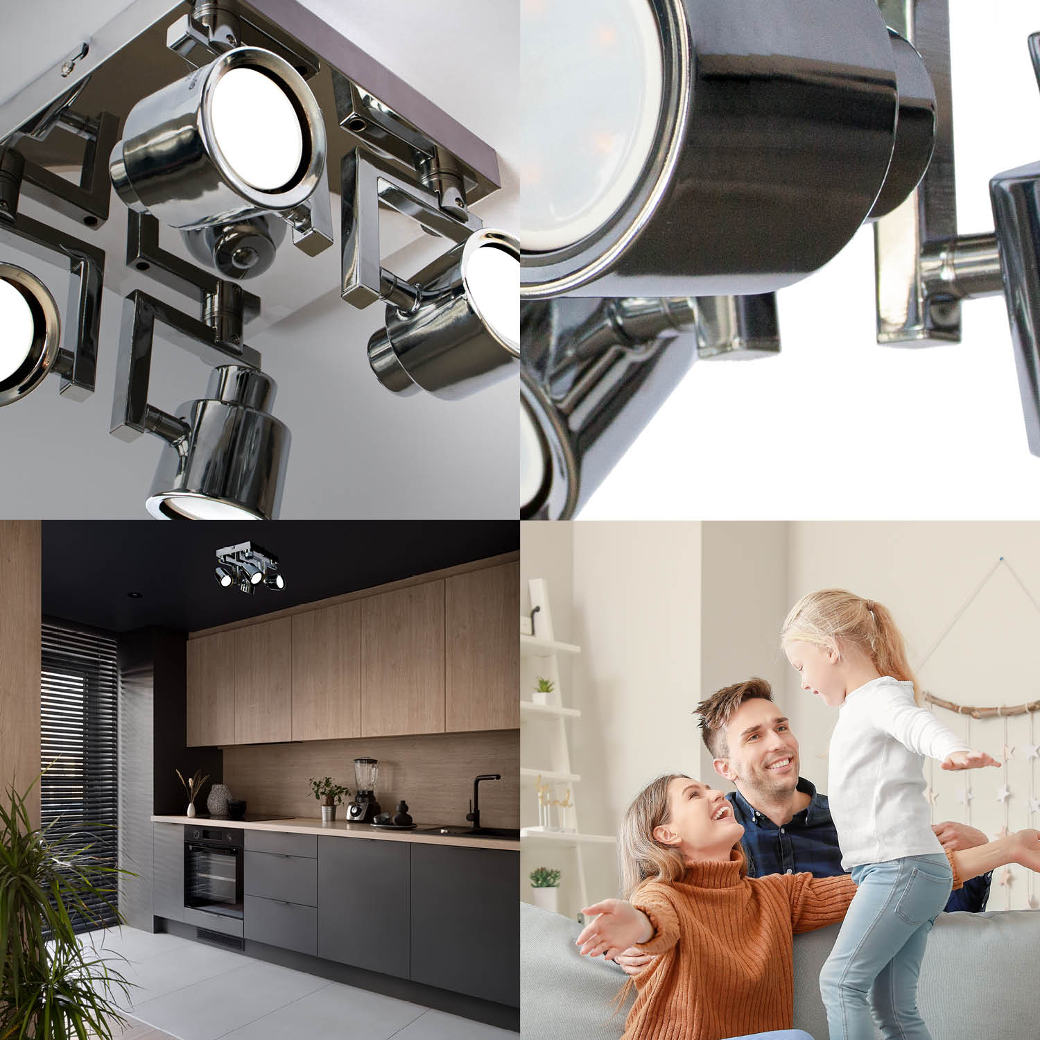 Lampa sufitowa VENTA 4A ruchoma GU10 4x3W CHROM