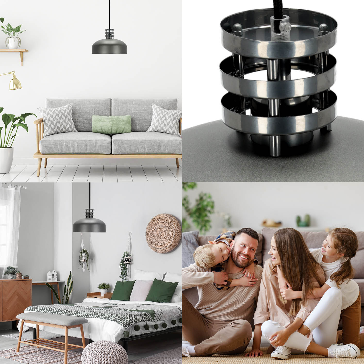 Lampa wisząca metalowa loft srebrna Sigma Lighting WAWA spirala